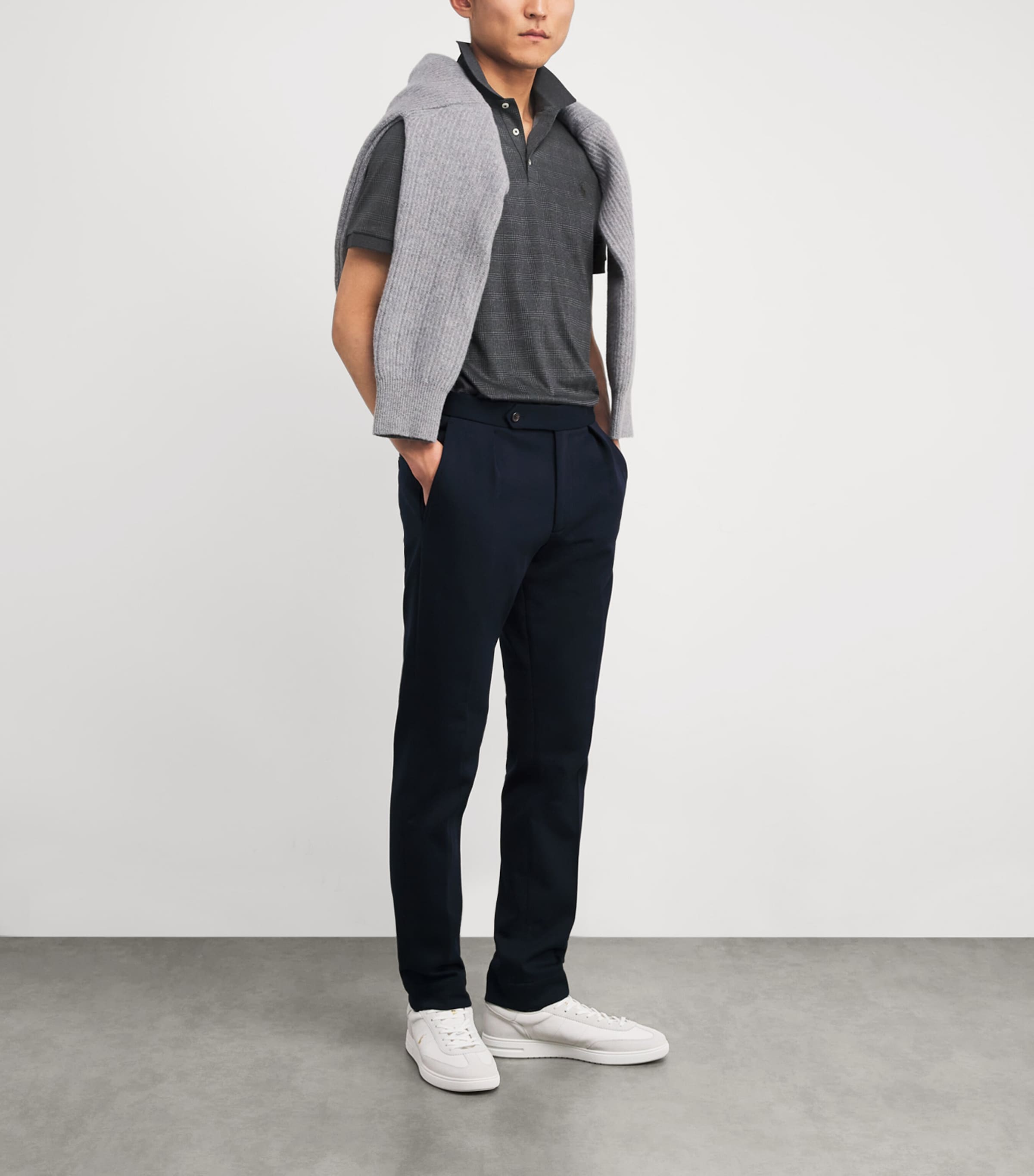 Cotton Glen Plaid Polo Shirt GREY Image 2