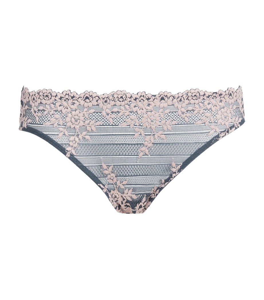 Wacoal Womens Embrace Lace Bikini Briefs Drk Slte/cld Pnk Image 1