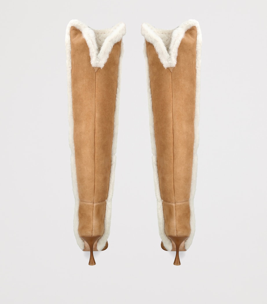 BETZÁBE Suede Bree Over-The-Knee Boots 80 Taupe Comb Image 3