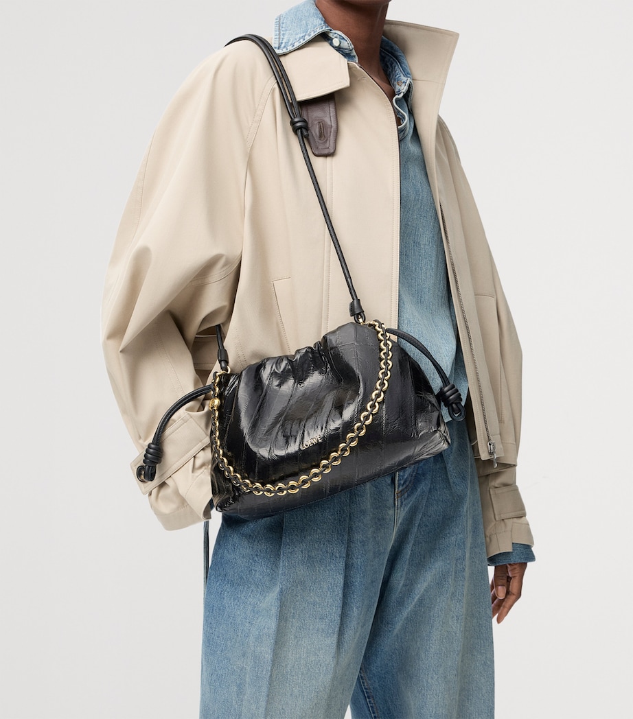 Medium Eel Leather Flamenco Purse BLACK Image 9