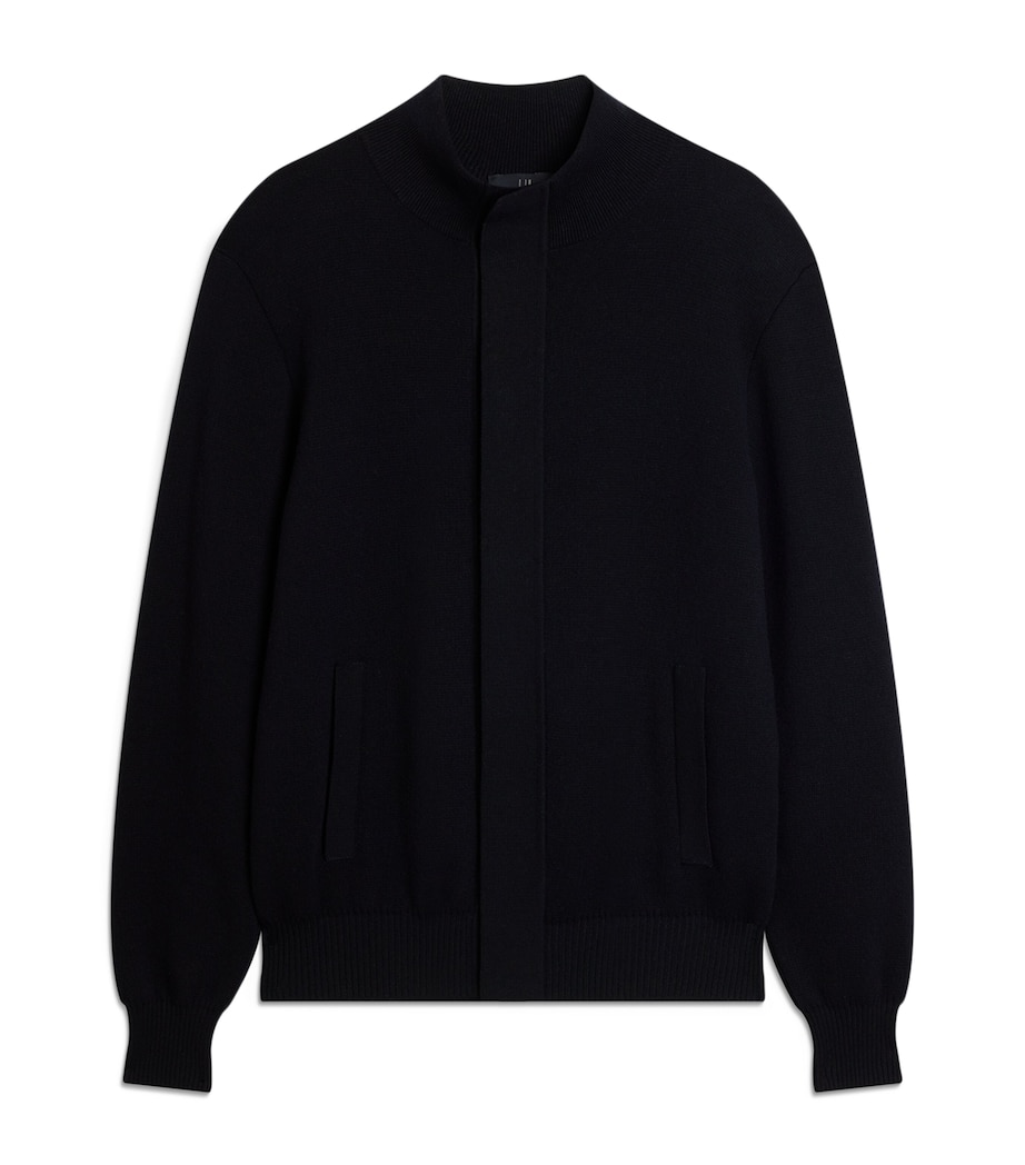 Dunhill Mens Cotton-Cashmere Athluxury Bomber Jacket Navy Image 1