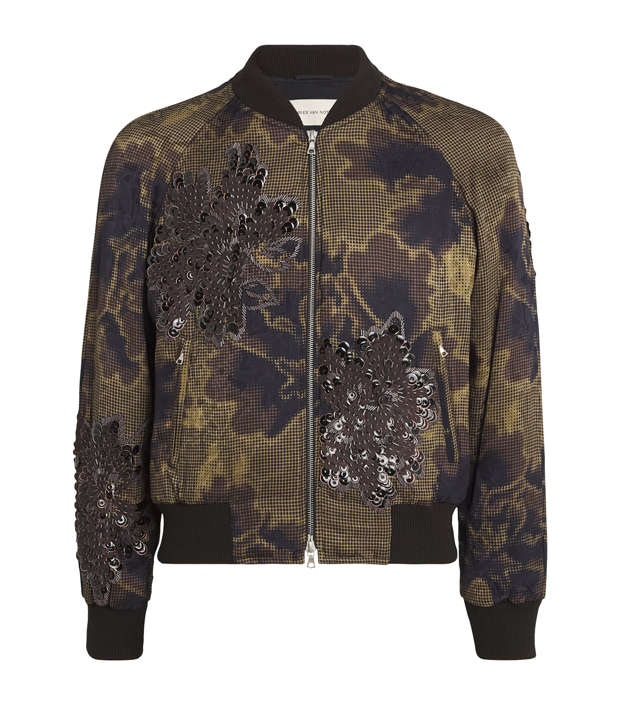 Dries Van Noten Embellished Varnell Bomber Jacket In Gold