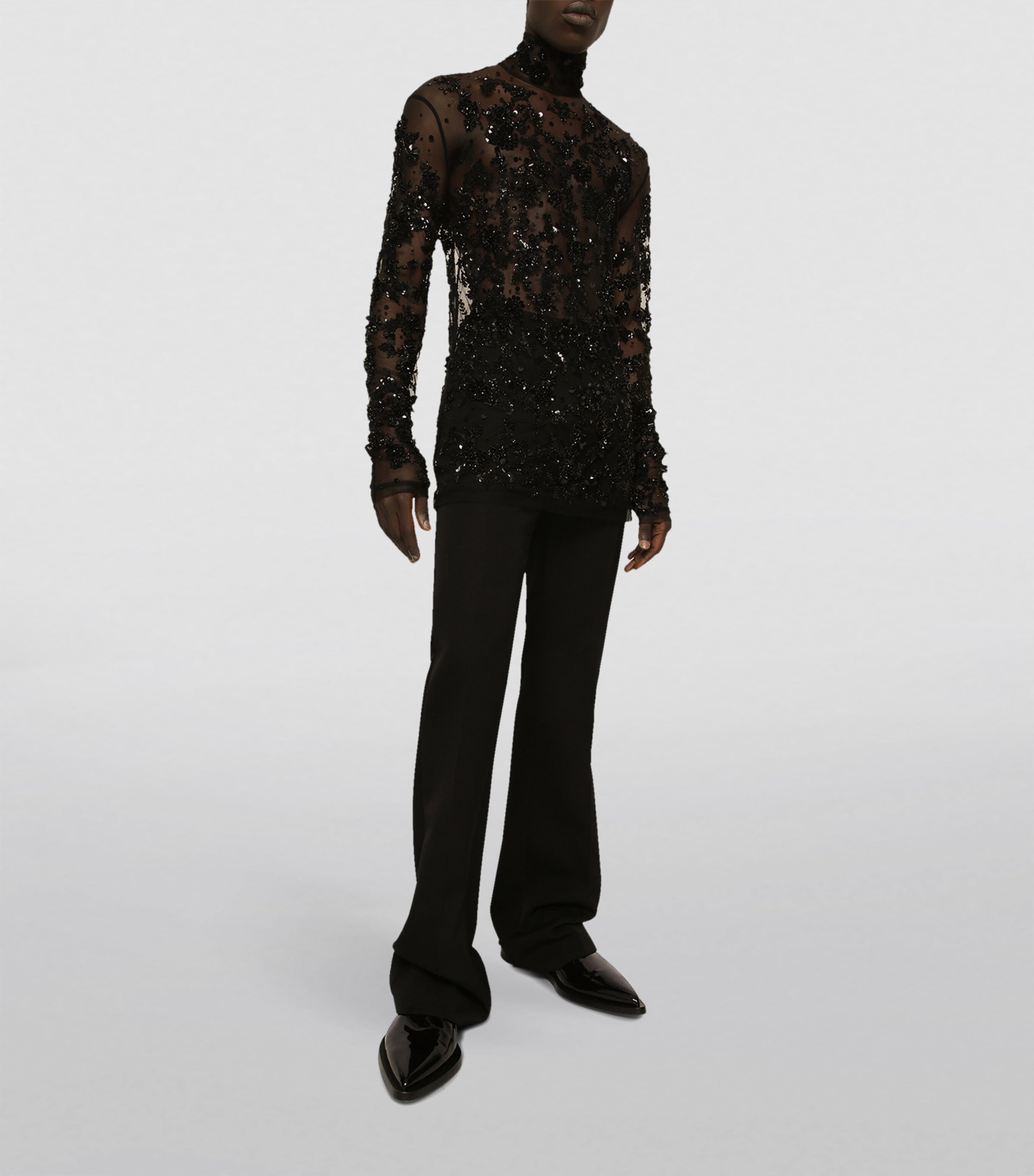 Embellished Long-Sleeve T-Shirt N0000-BLACK Image 5