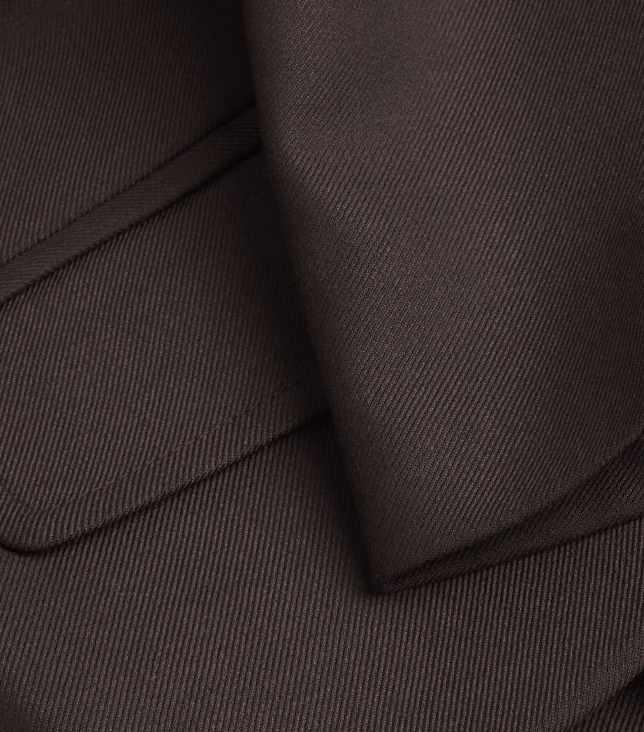 Double-Breasted Cropped Jacket BROWN Image 5