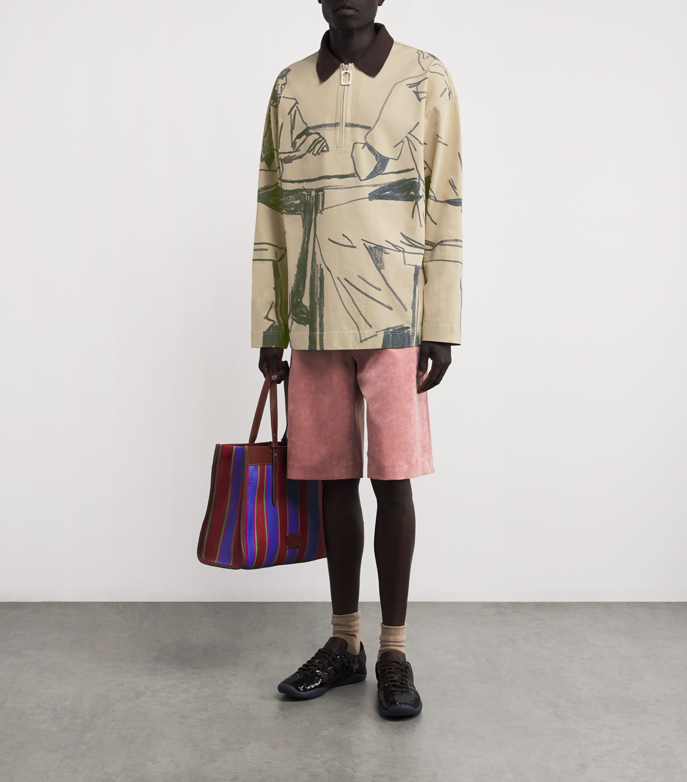 Cotton Printed Polo Shirt NOUGAT Image 2