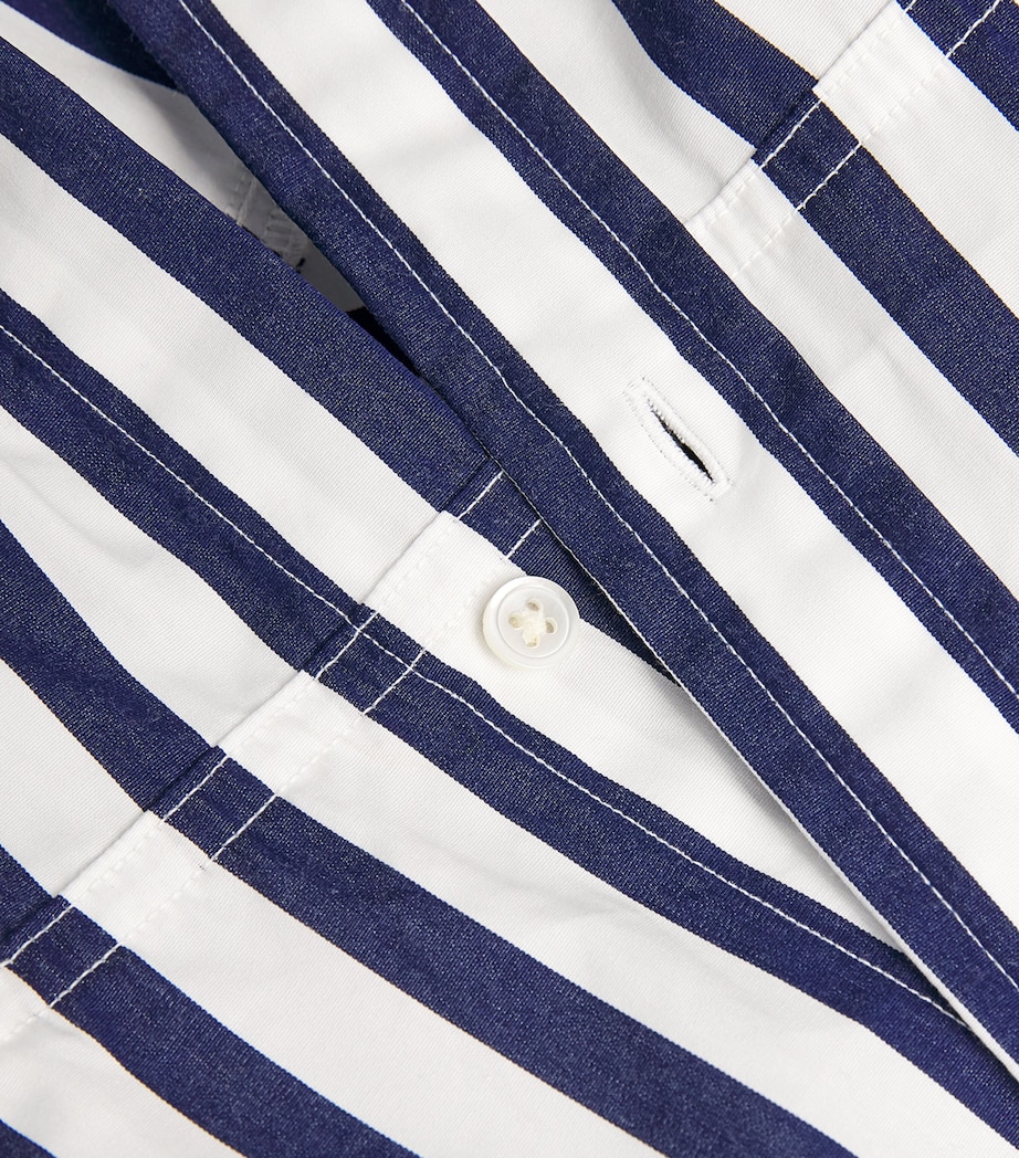 Polo Ralph Lauren Womens Stripe Polo Pony Mini Shirt Dress Nvy/w Image 5
