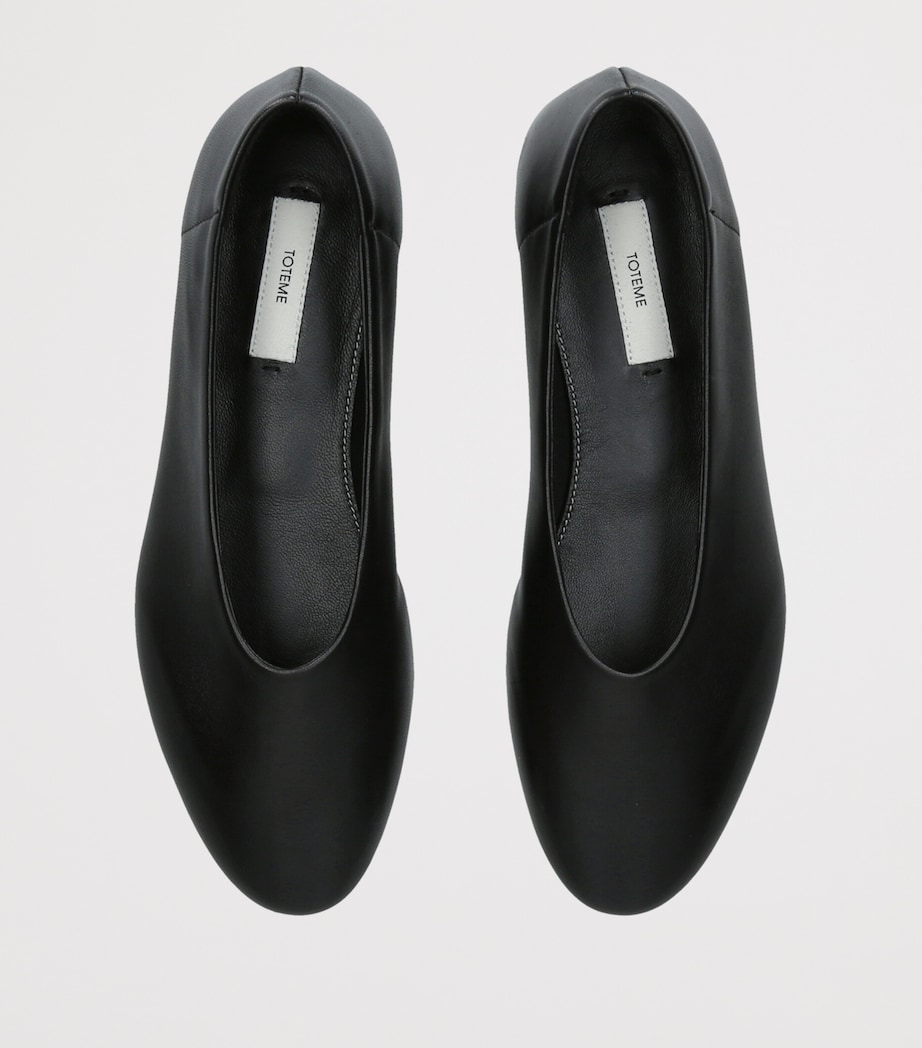 Toteme Leather Slip Ballet Flats Black Image 3