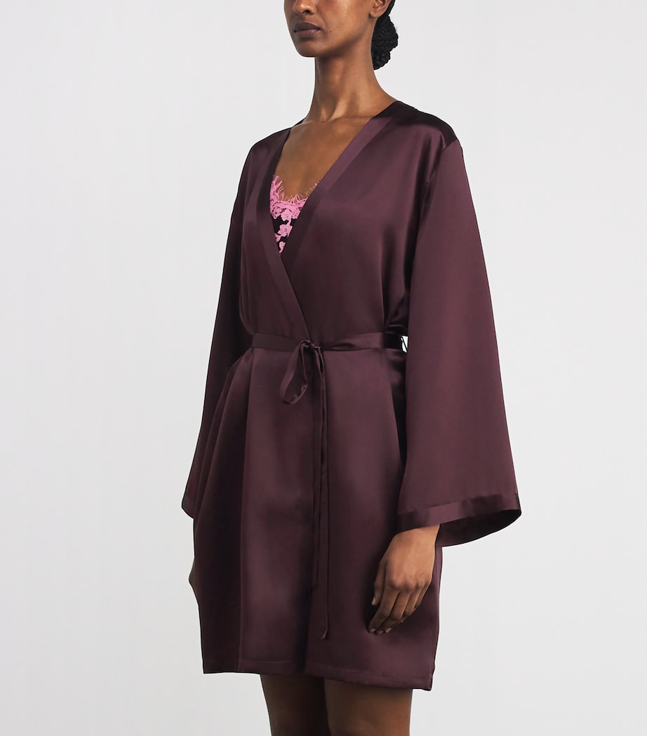 Marjolaine Womens Silk Robe Brun Image 4