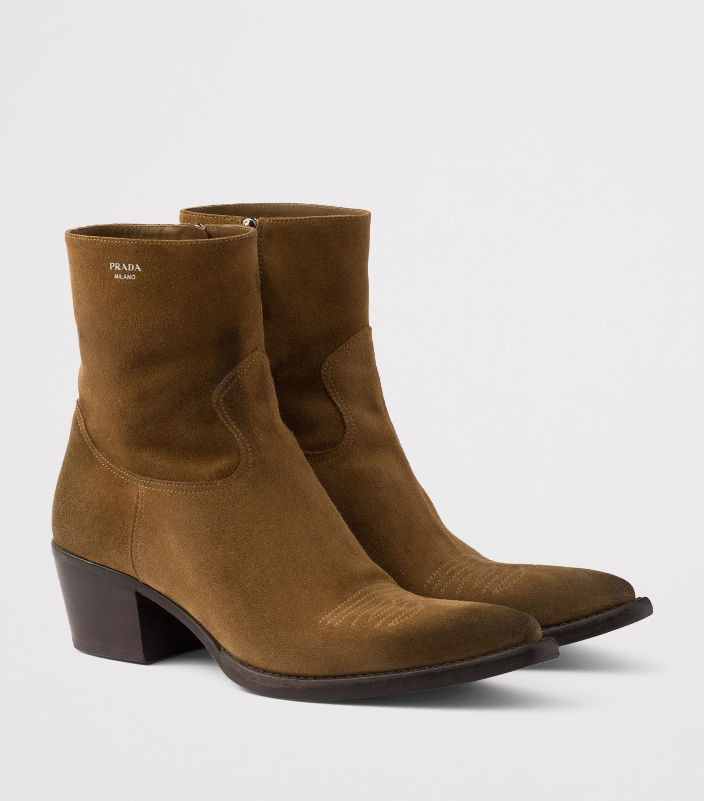 Suede Heeled Western Ankle Boots  55 F0005 Image 2