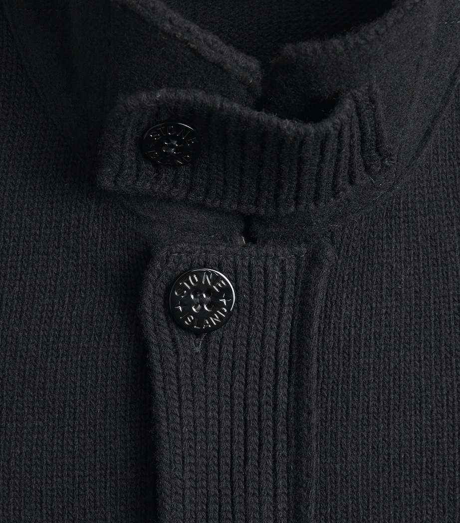 Stone Island Mens Lambswool Stand-Collar Cardigan Image 6