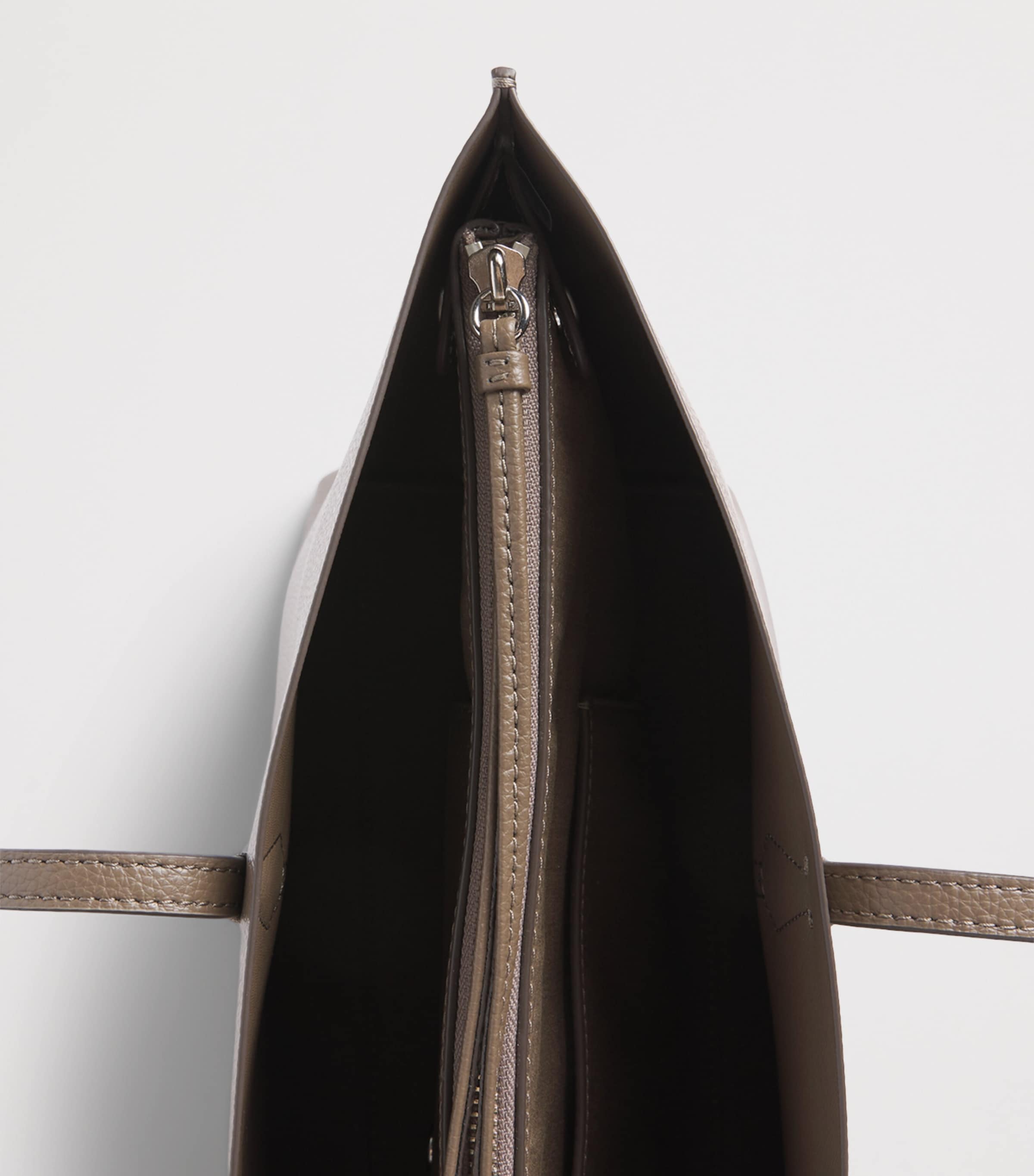Tory Burch Leather Perry Tote Bag Wild Mushroom Image 5