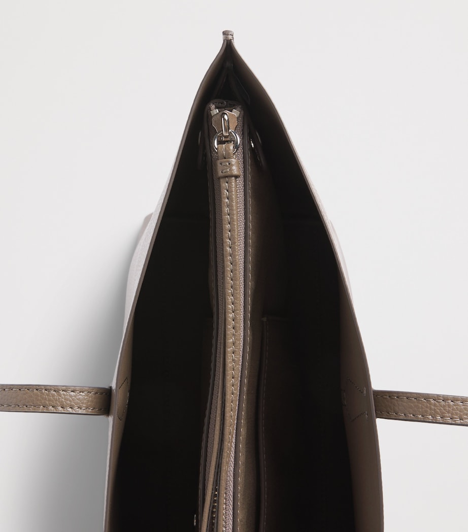 Tory Burch Leather Perry Tote Bag Wild Mushroom Image 5