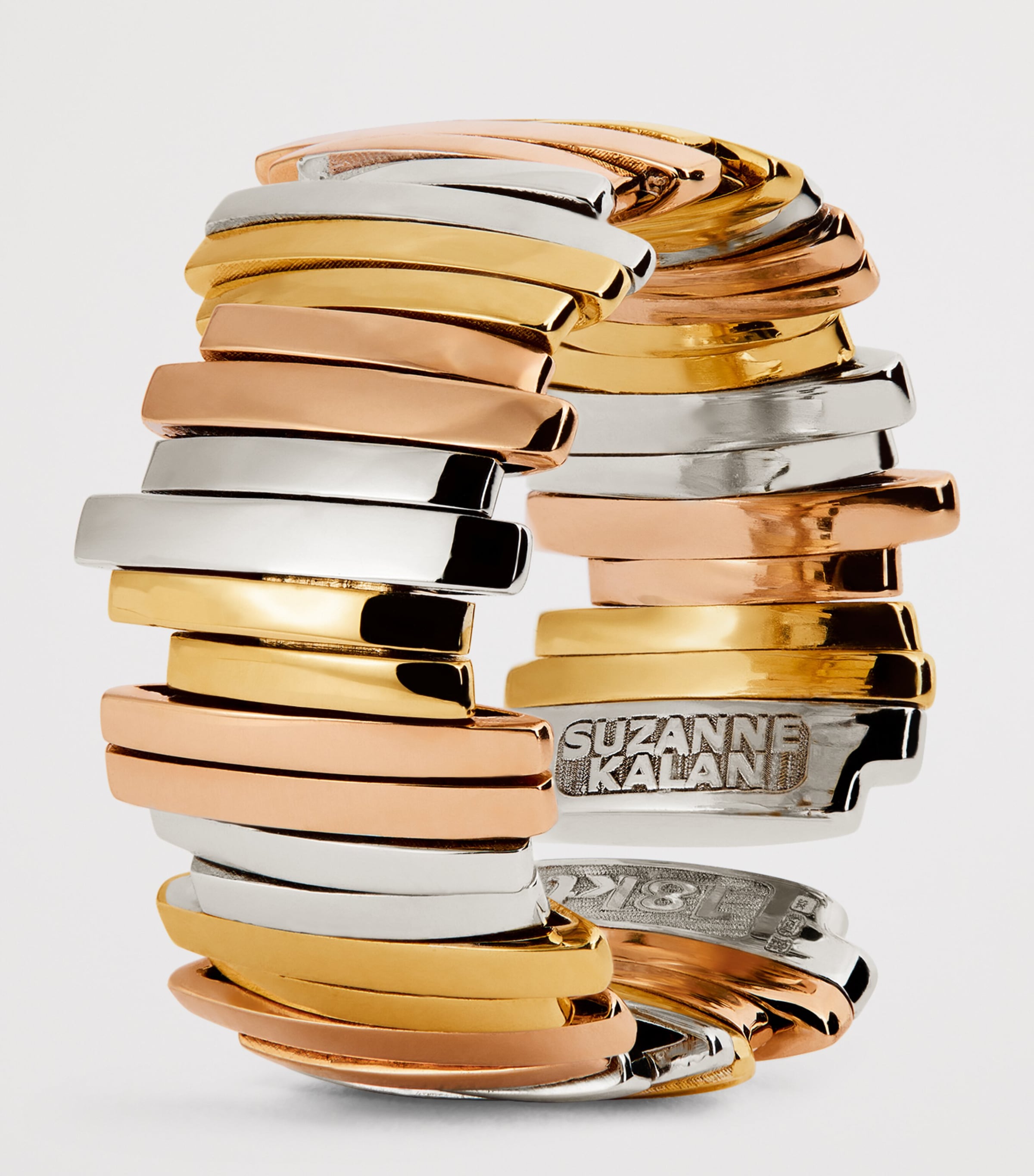 Suzanne Kalan Three-Tone Golden Jagged Wide Band Wyrg Image 5
