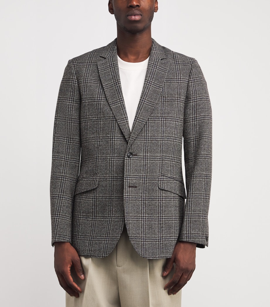 Wool Plaid Blazer BRWPL Image 3