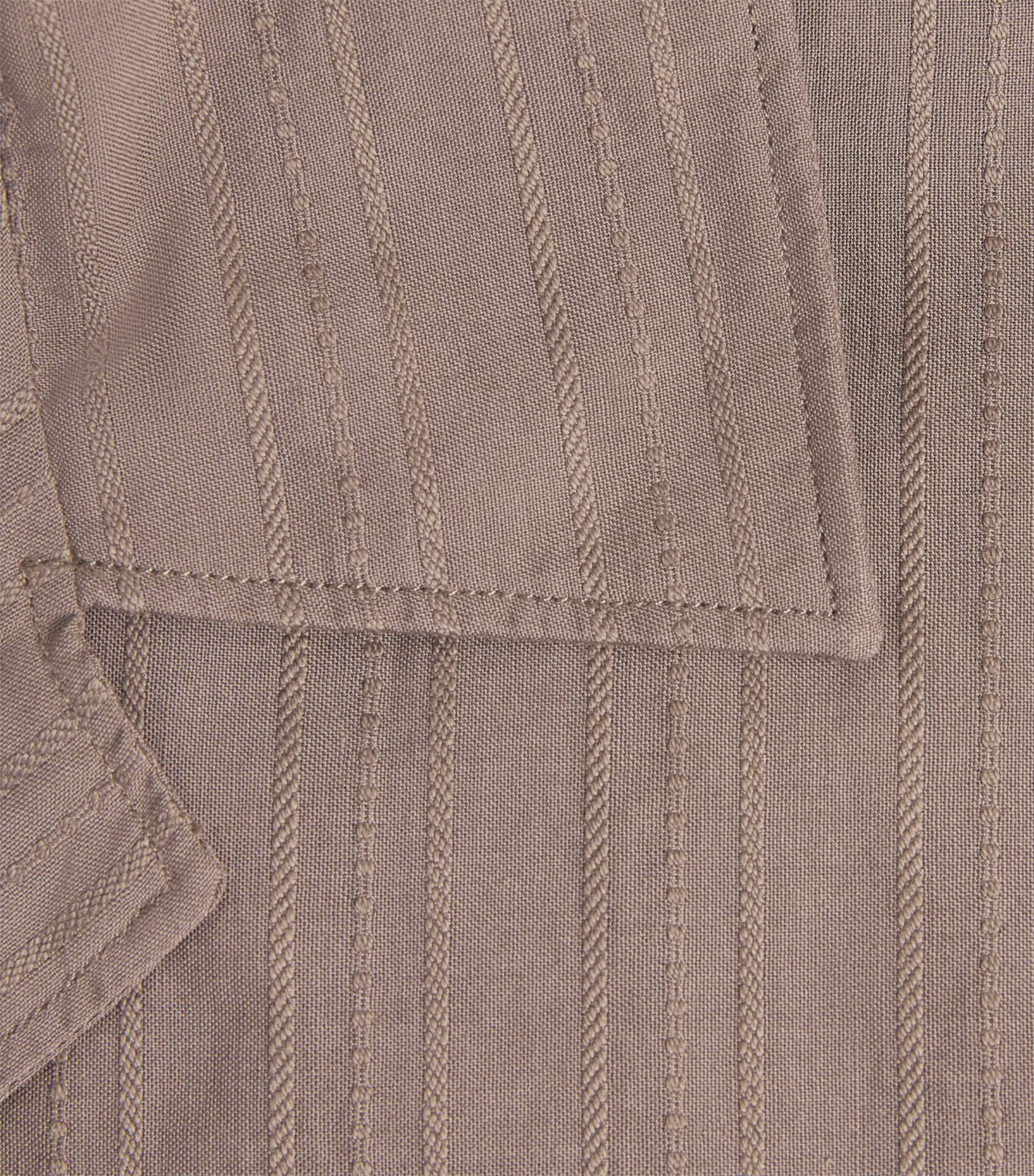 Sunspel Mens Cotton Textured Stripe Shirt Brgr Dark Cedar Image 6