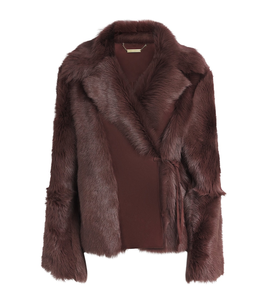 Shearling Verena Wrap Jacket BLACK CHERRY Image 1