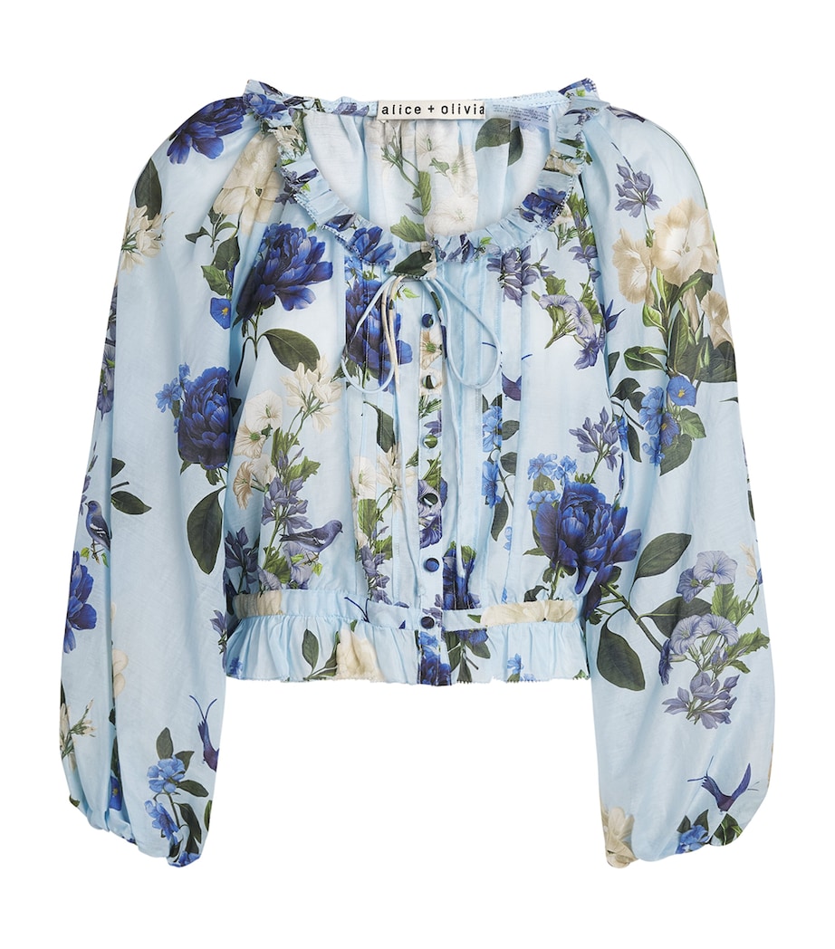 Alice+Olivia Womens Cotton-Silk McLaine Blouse Fly Away Image 1