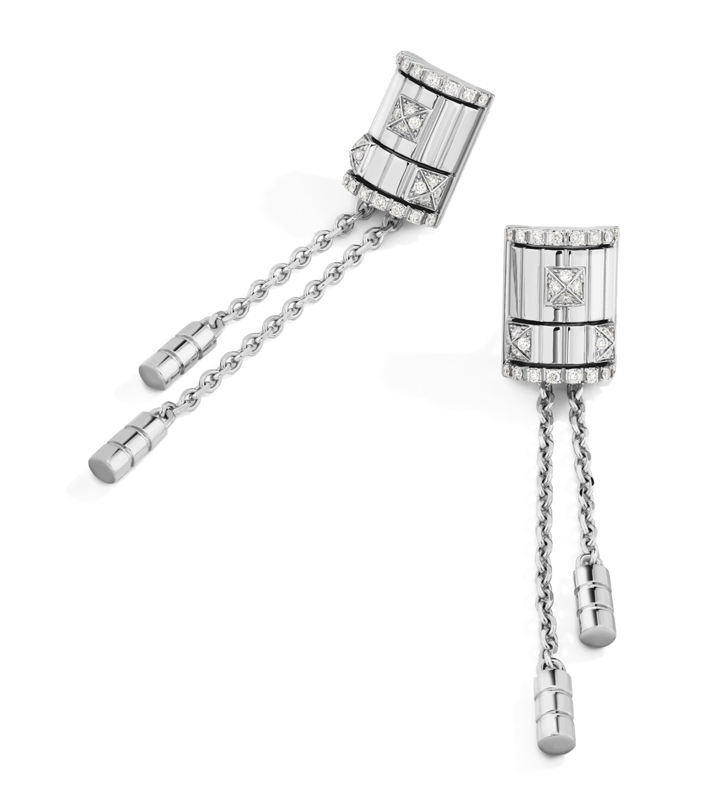 Marli New York White Gold And Diamond Life Tassel Earrings In White