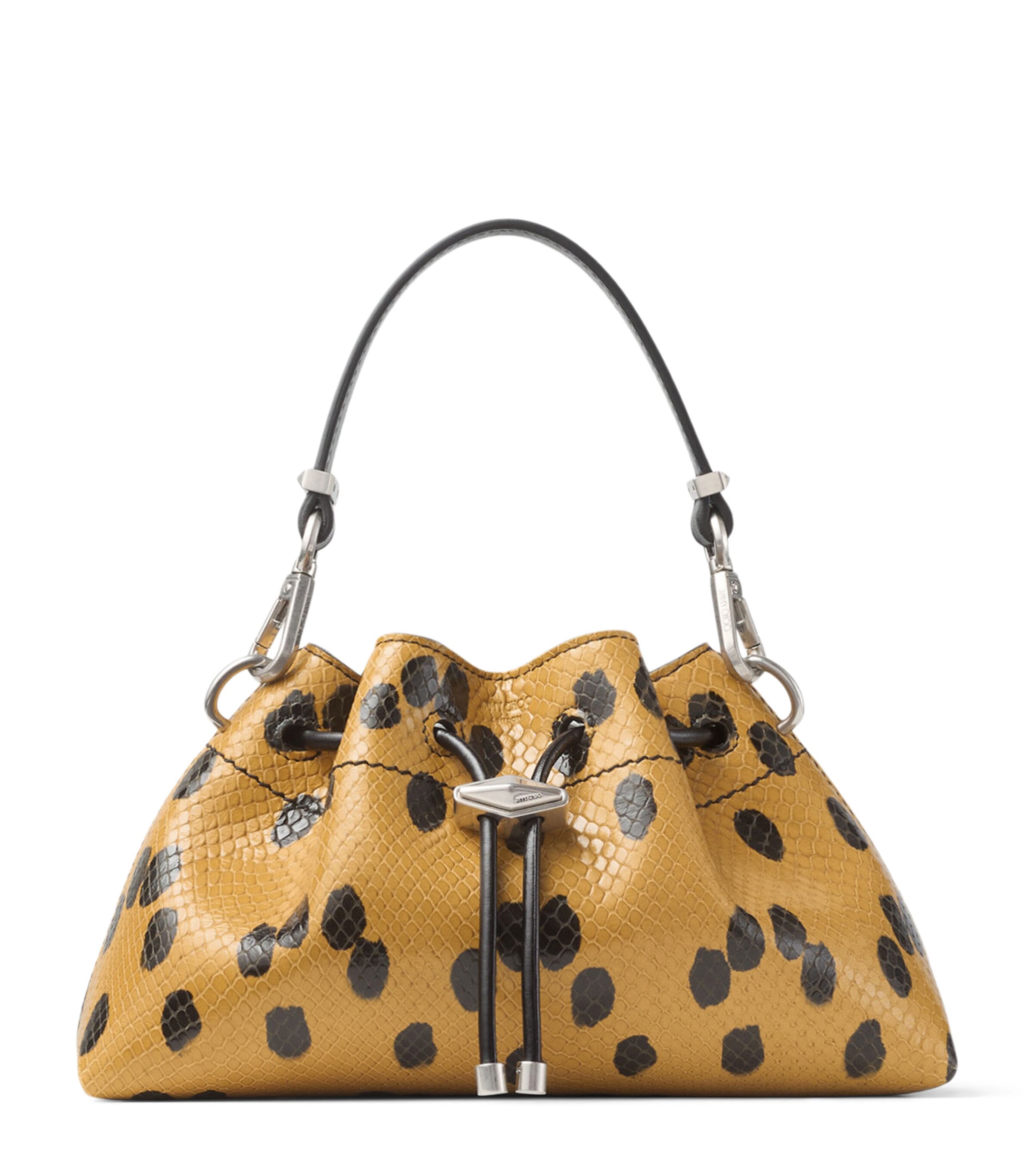 Jimmy Choo Small Leather Cinch Shoulder Bag Cigar/black/antique Image 1