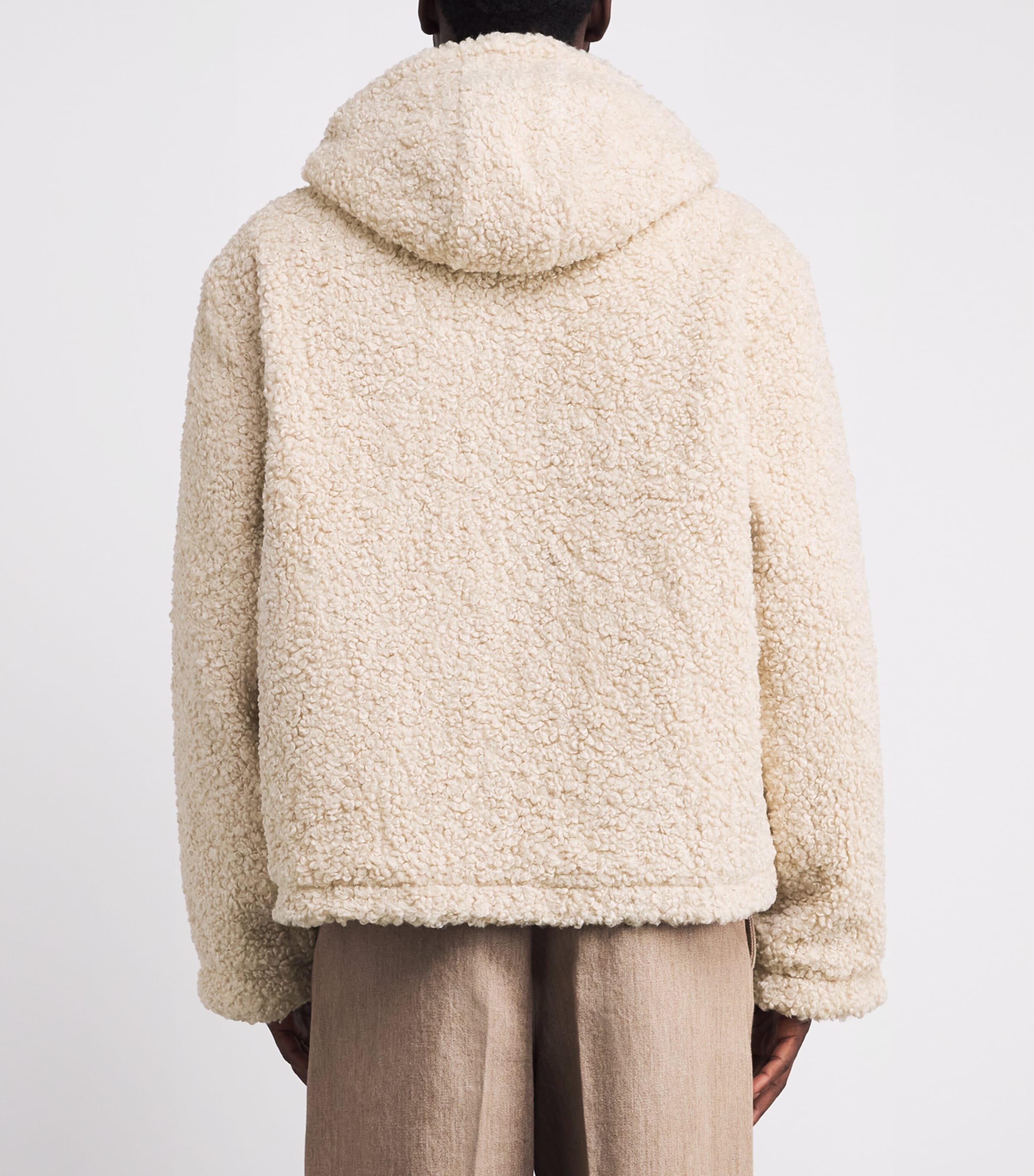 Faux Shearling Hooded Jacket VINTAGE WHITE 101 Image 4