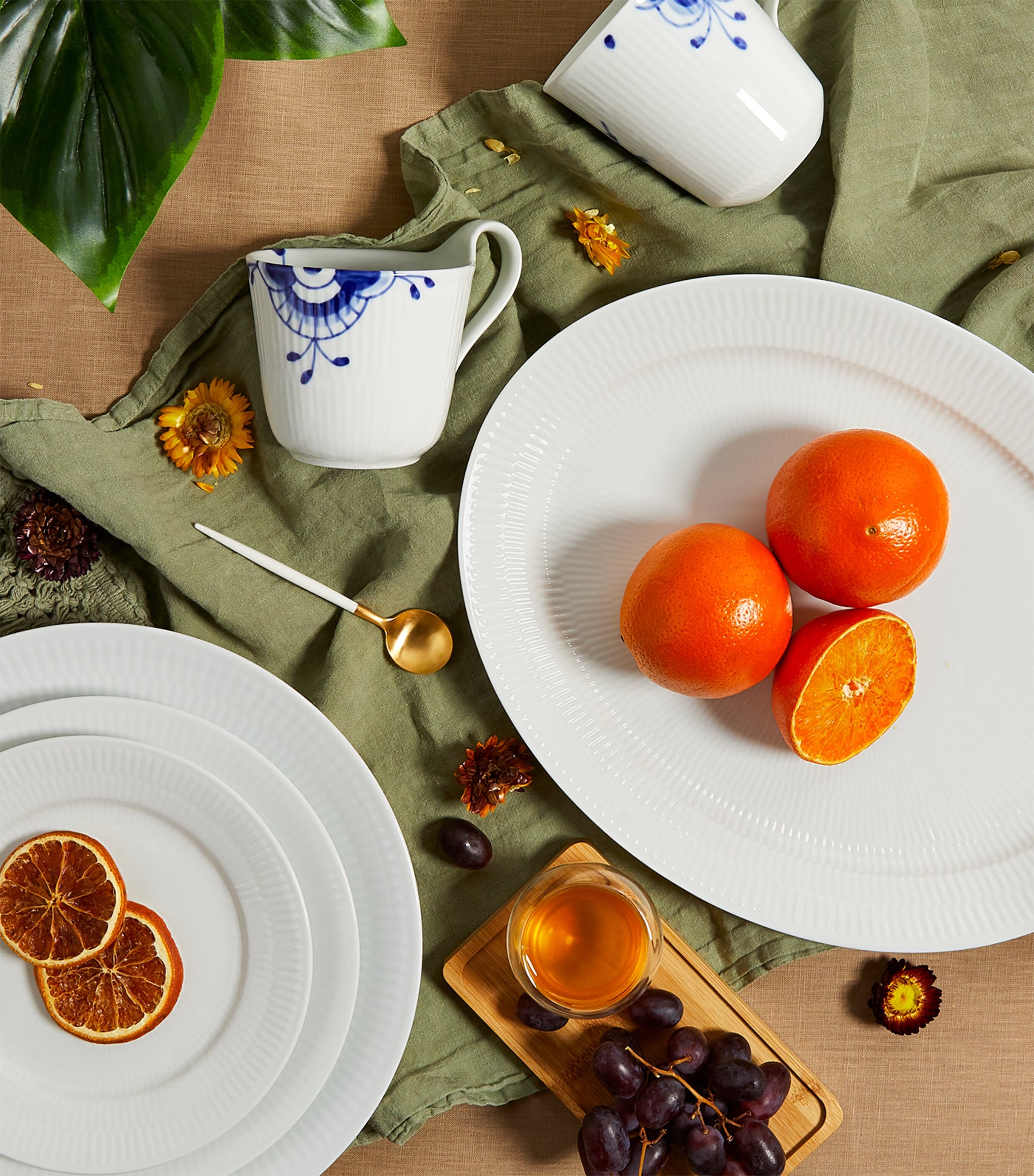 White Fluted Oval Dish (34cm x 27.5cm) WHITE Image 3