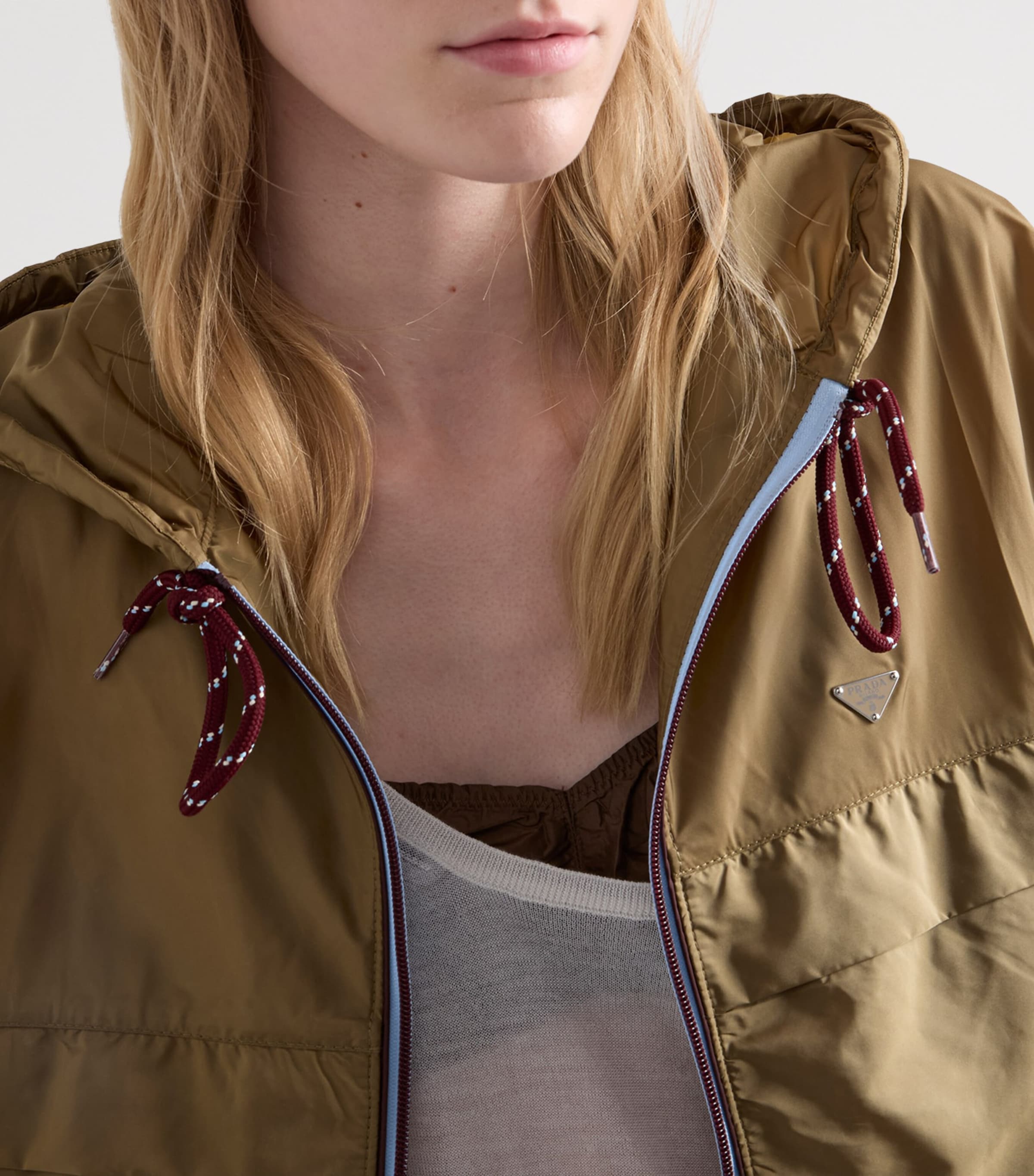 Prada Womens Re-Nylon Hooded Raincoat Image 3