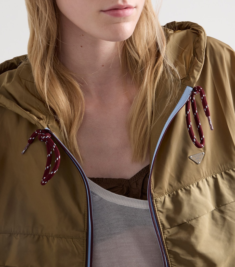 Prada Womens Re-Nylon Hooded Raincoat Image 3