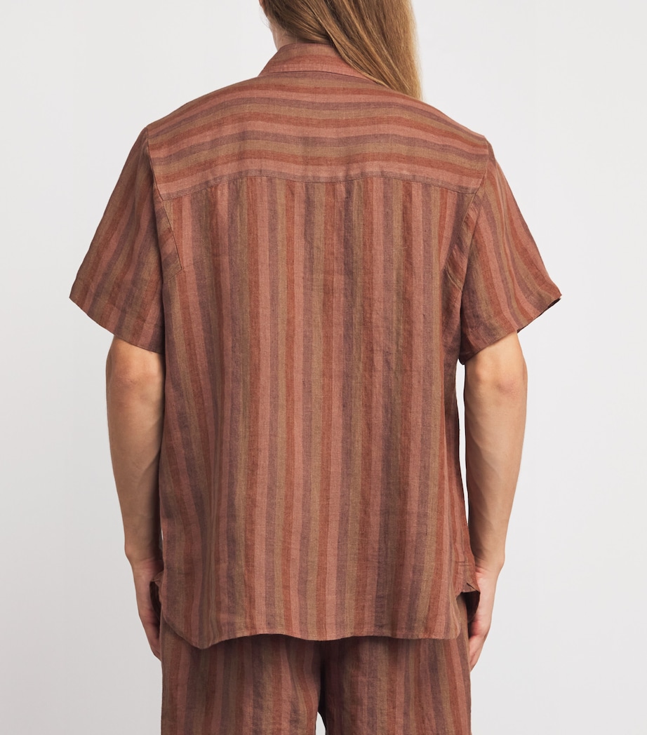 Linen Stripe Garrison Shirt TERRACOTTA Image 4