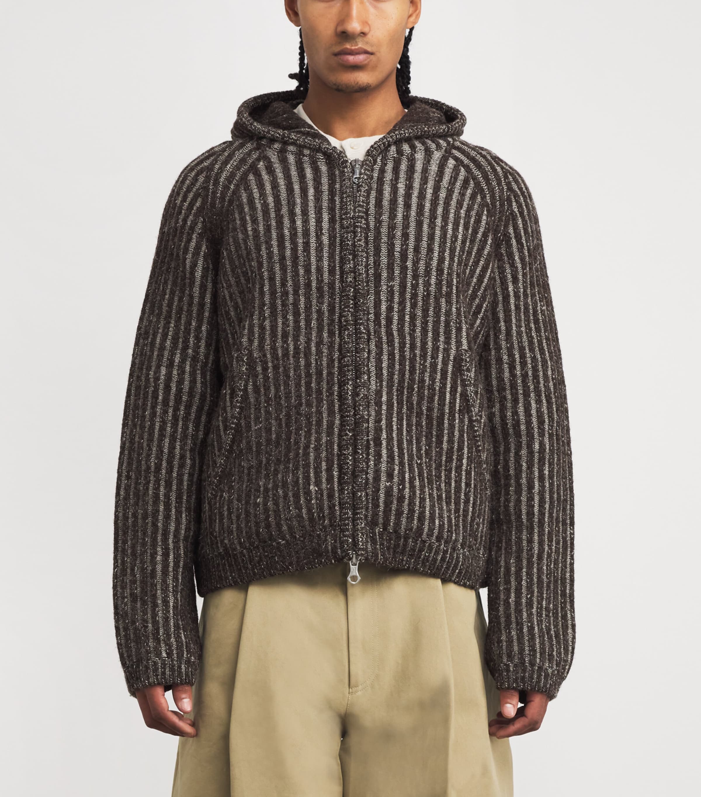 Wool Level Hood Hoodie VANISE BROWN Image 3