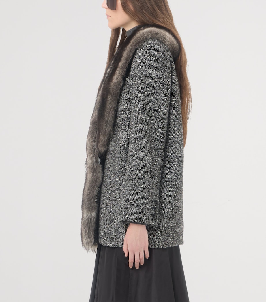 Valentino Womens Bouclé Caban Jacket Image 4