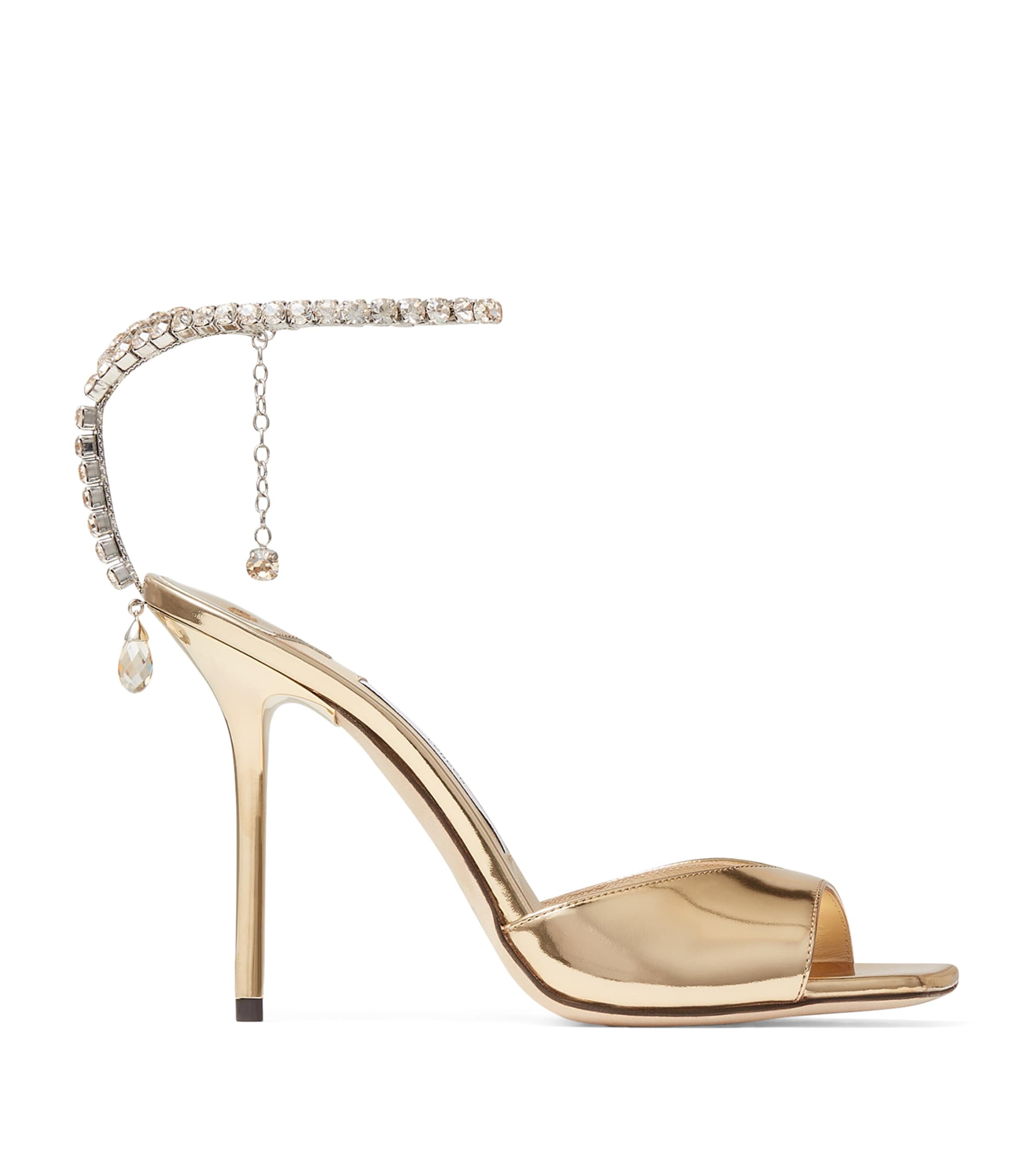 Jimmy Choo Saeda 100 Heeled Sandals In Gold