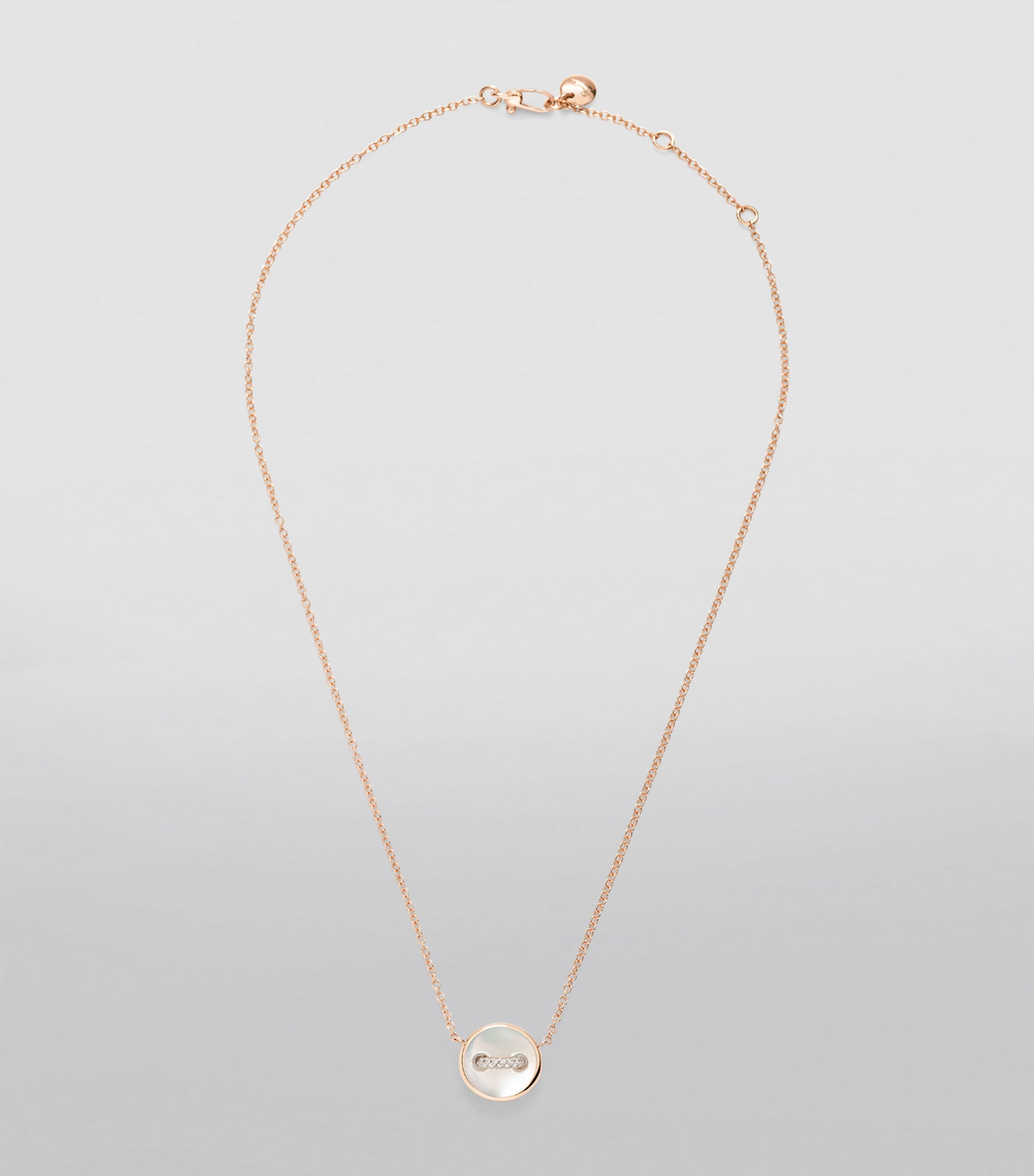 Rose Gold, Diamond and Mixed Stone Pom Pom Dot Necklace DB0MP Image 2