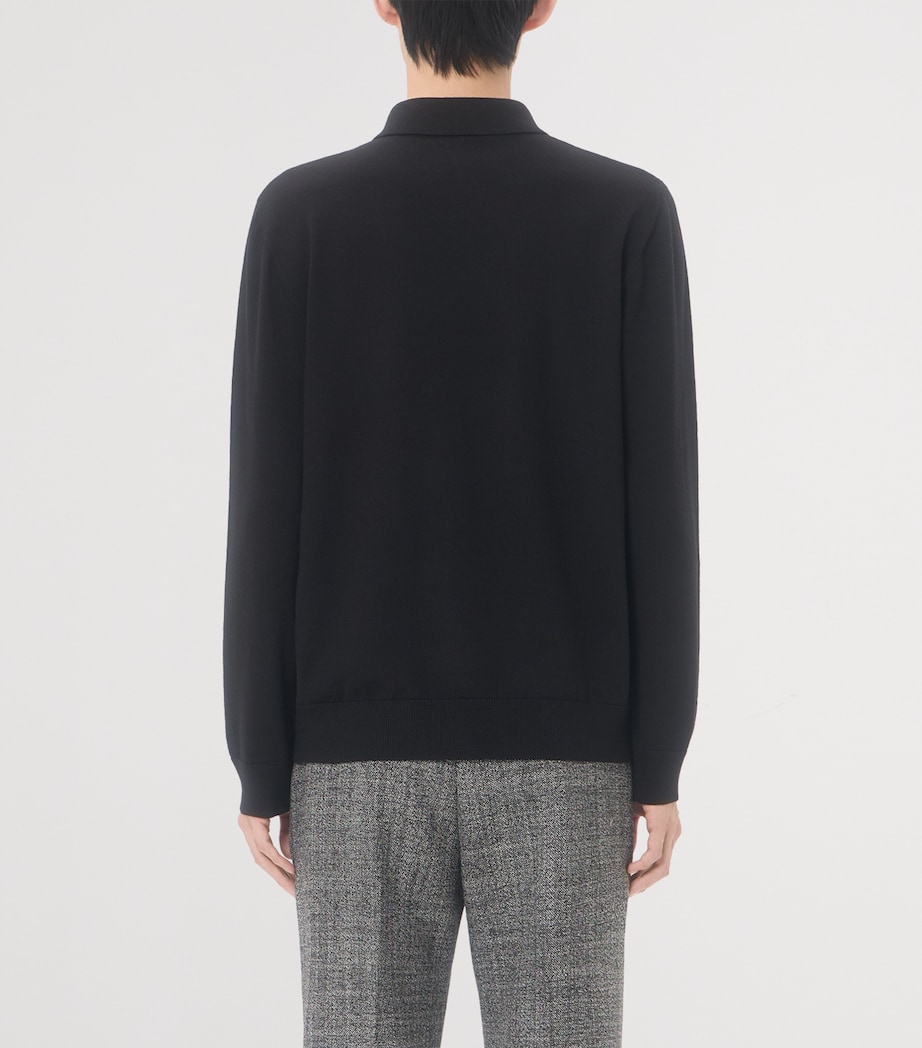 Valentino Garavani Mens Virgin Wool Logo Polo Shirt Image 4