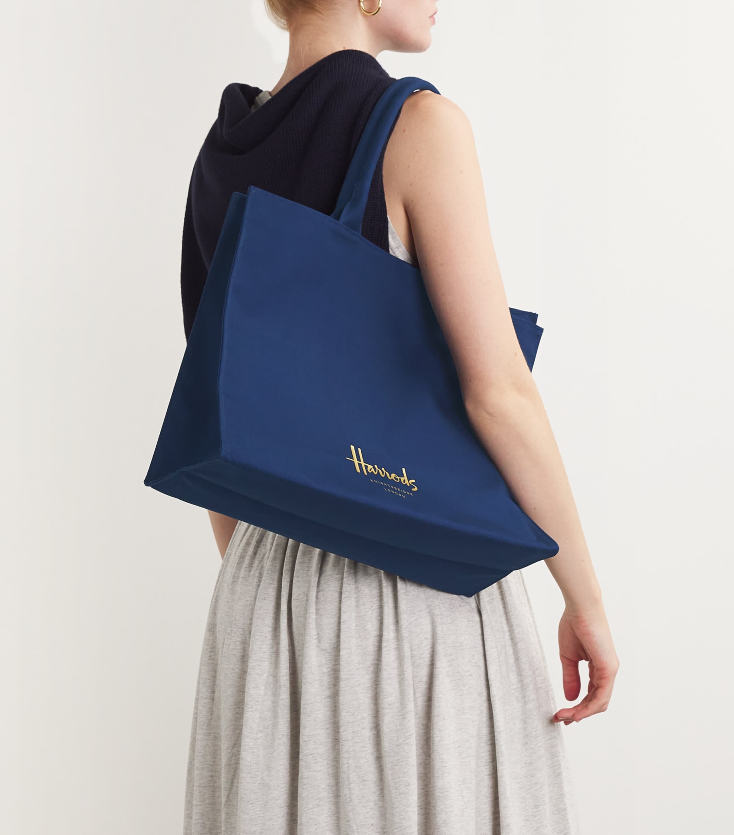 Harrods Large Cotton Logo Tote Bag | Harrods US