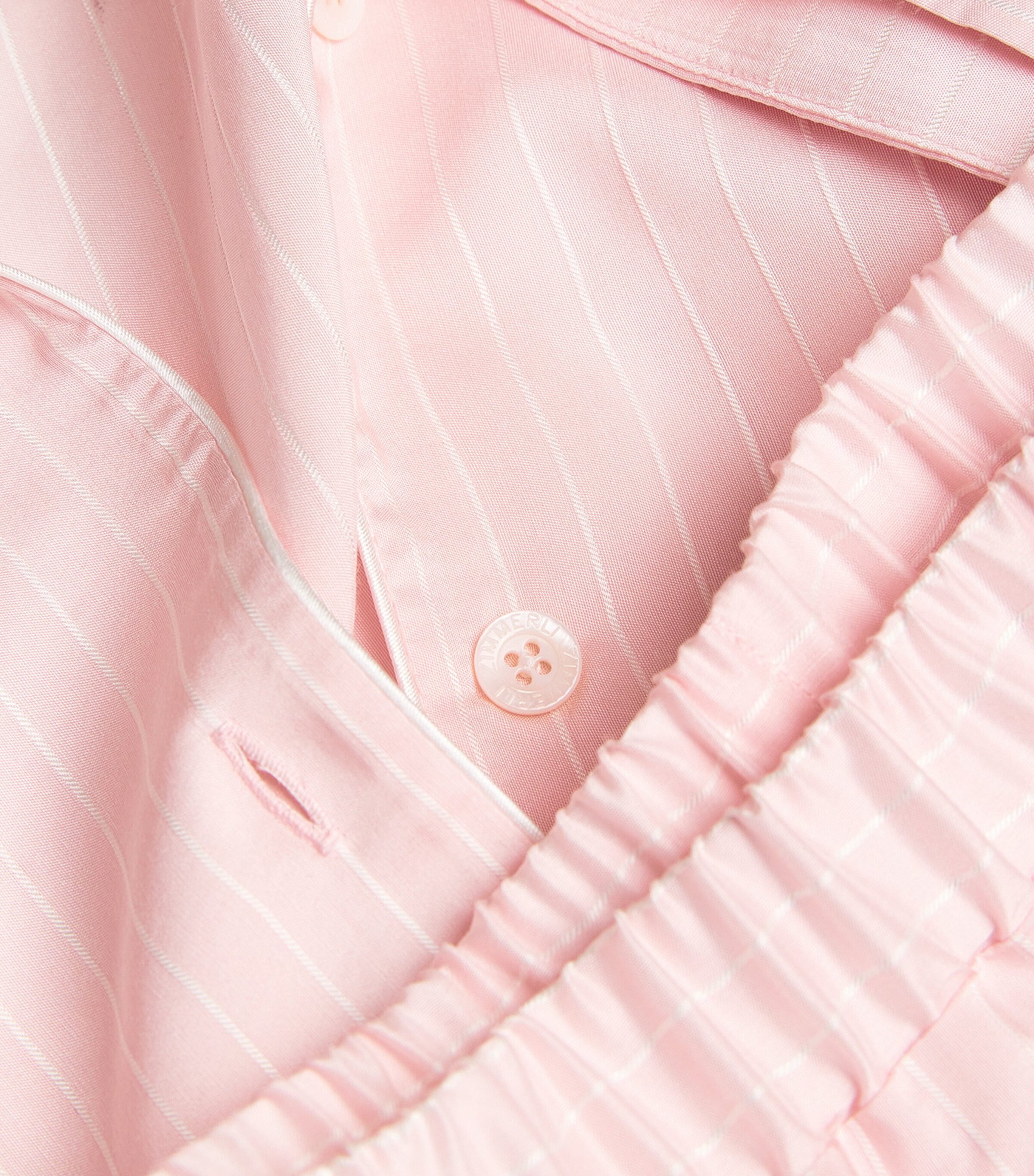 Zimmerli Womens Striped Pyjama Shirt Pink Stripes Image 5