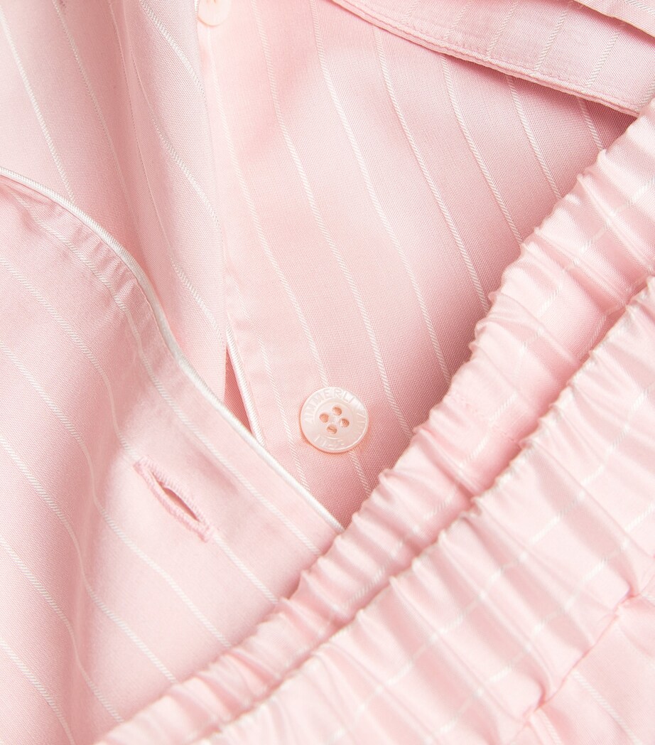 Zimmerli Womens Striped Pyjama Shirt Pink Stripes Image 5