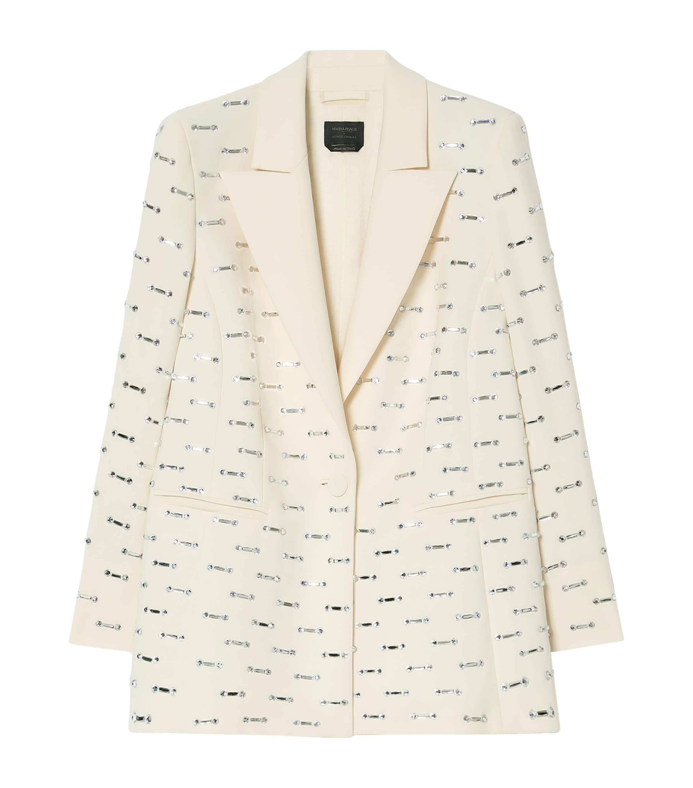 Marina Rinaldi Womens Crystal-Embellished Blazer Champagne Image 1