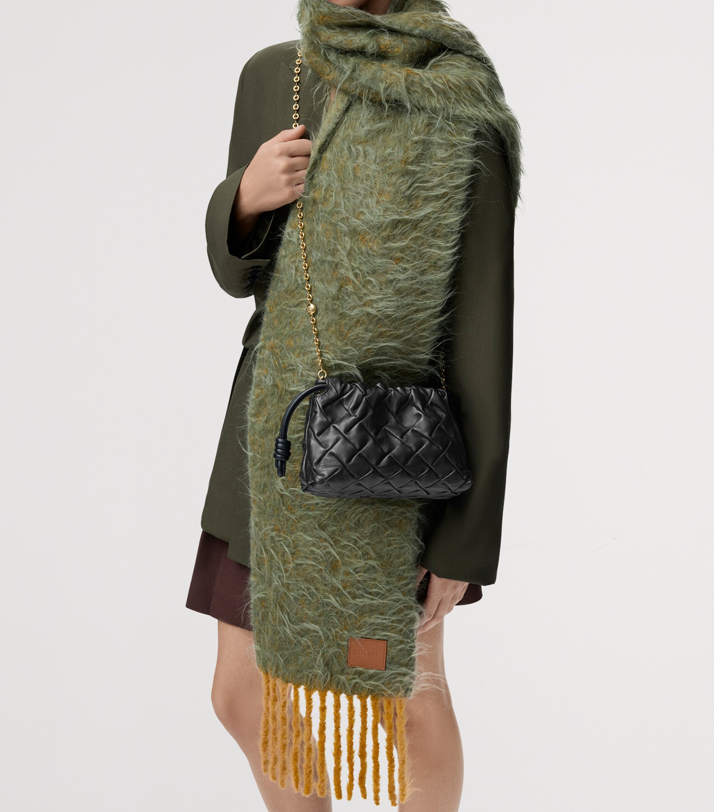 Mini Pinched Leather Flamenco Purse BLACK Image 10