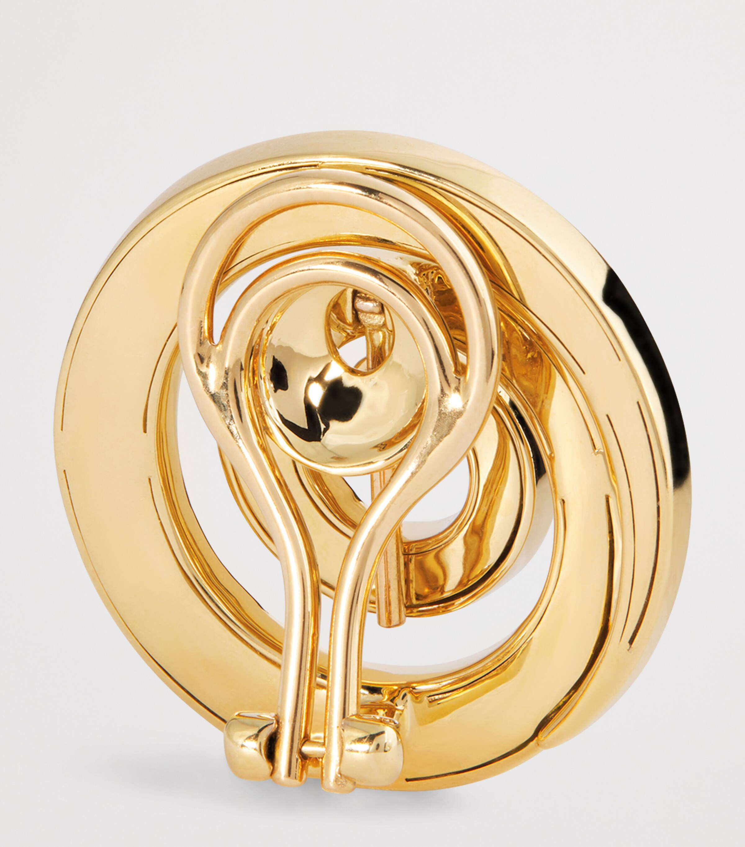 Yellow Gold and Diamond Spiral Stud Earrings YELLOW GOLD Image 4