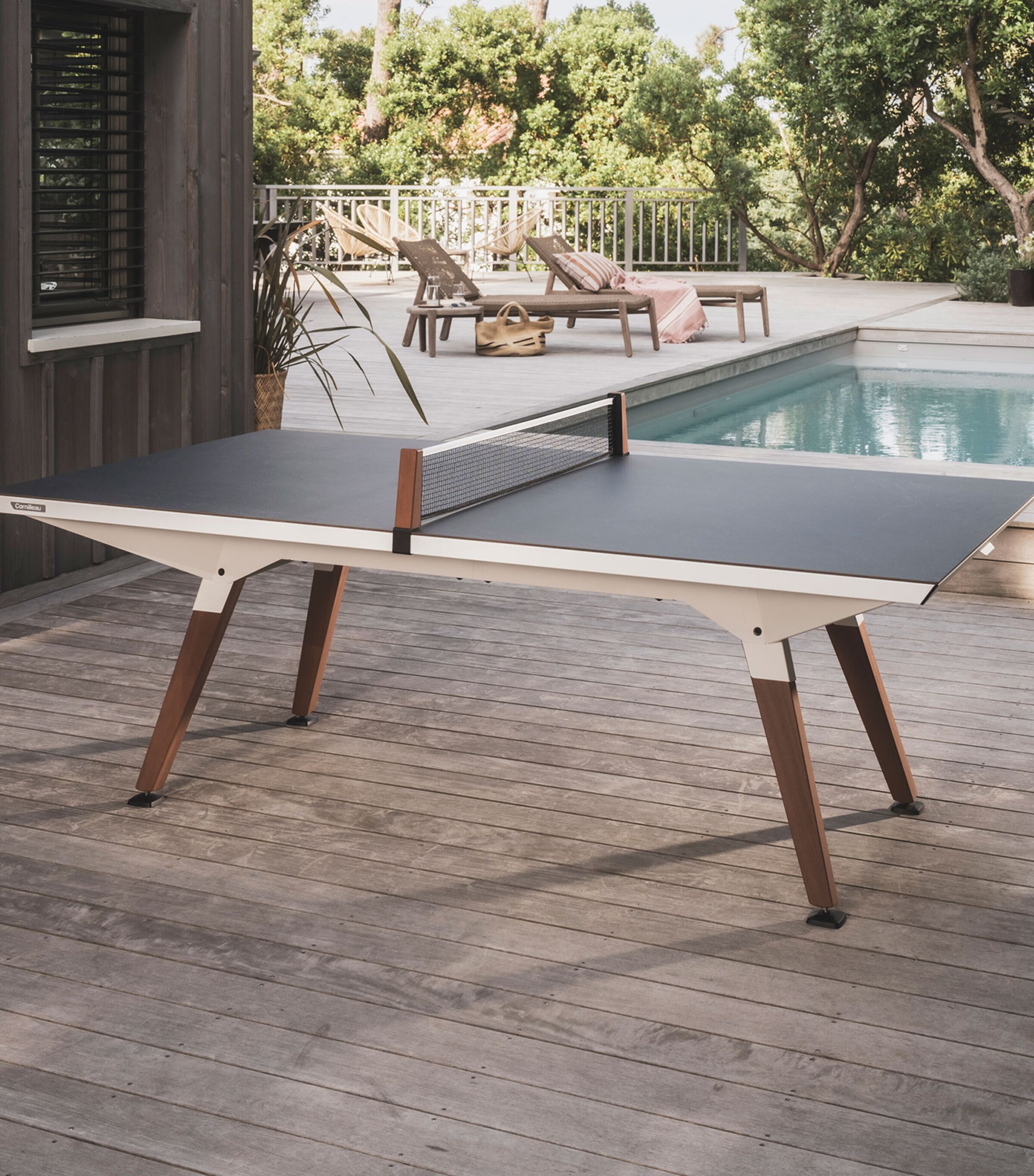 Cornilleau Medium Origin Outdoor Table Tennis Table White Frame Image 8