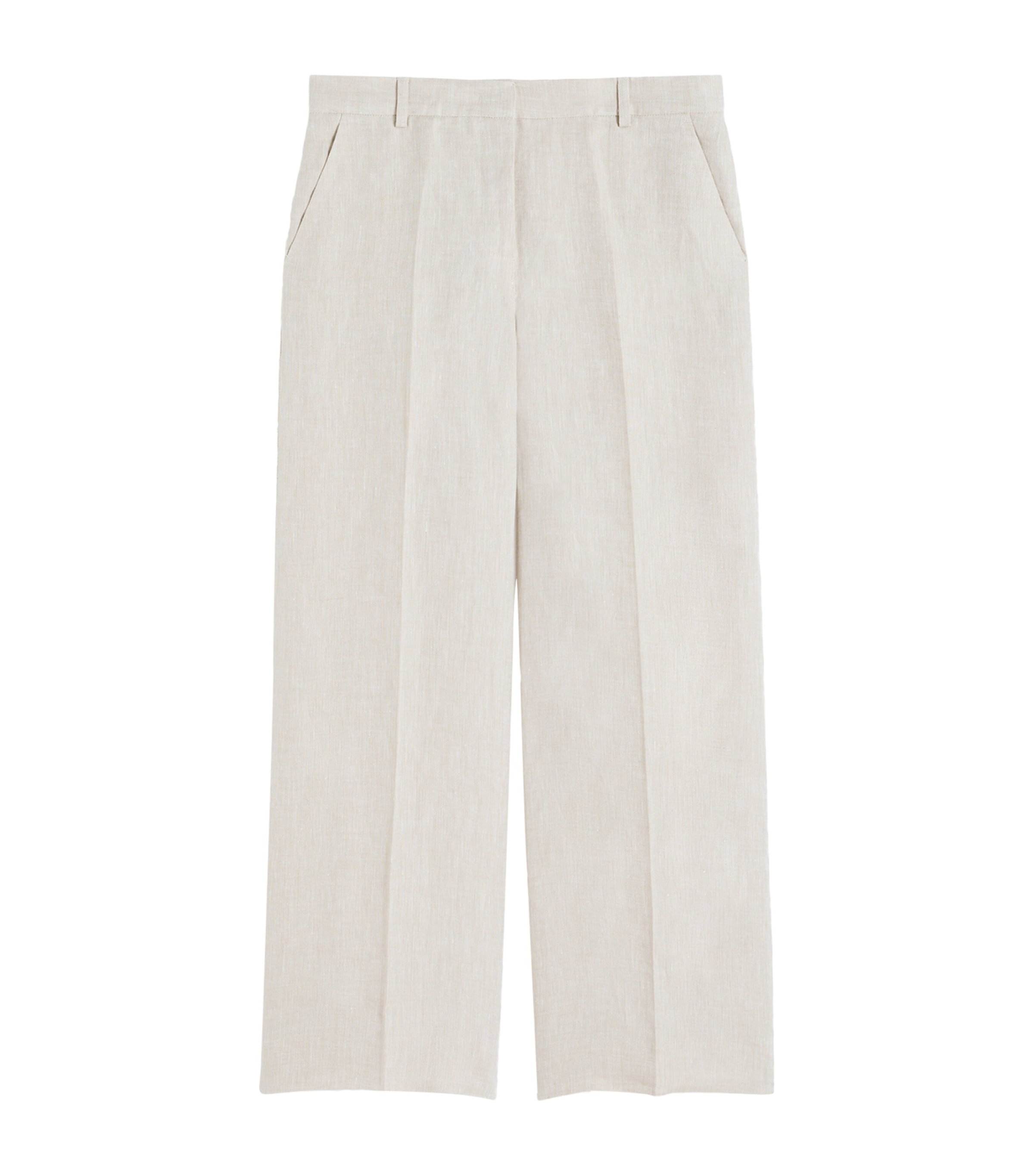 Weekend Max Mara Womens Linen Wide-Leg Trousers Ecru Image 1