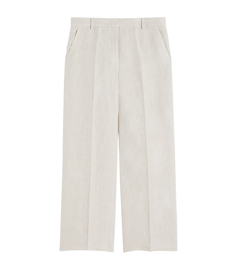 Weekend Max Mara Womens Linen Wide-Leg Trousers Ecru Image 1