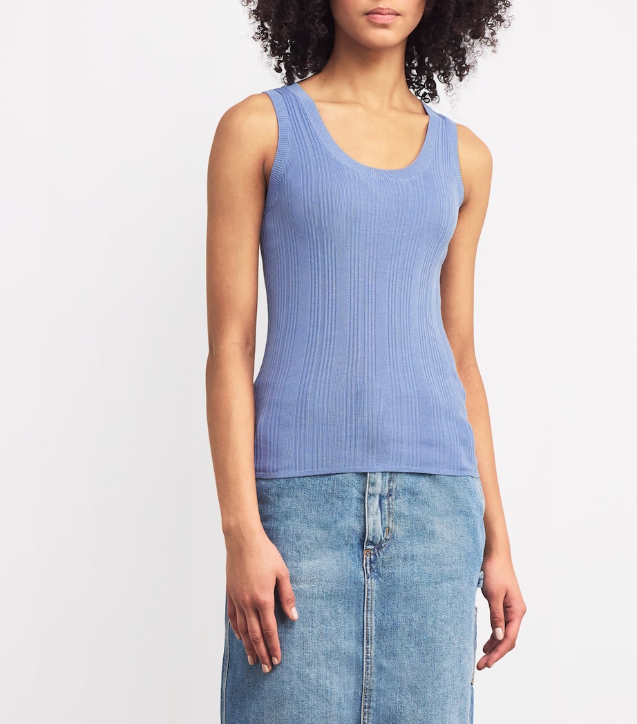 Ribbed Tank Top LIGHT BLUE Image 3
