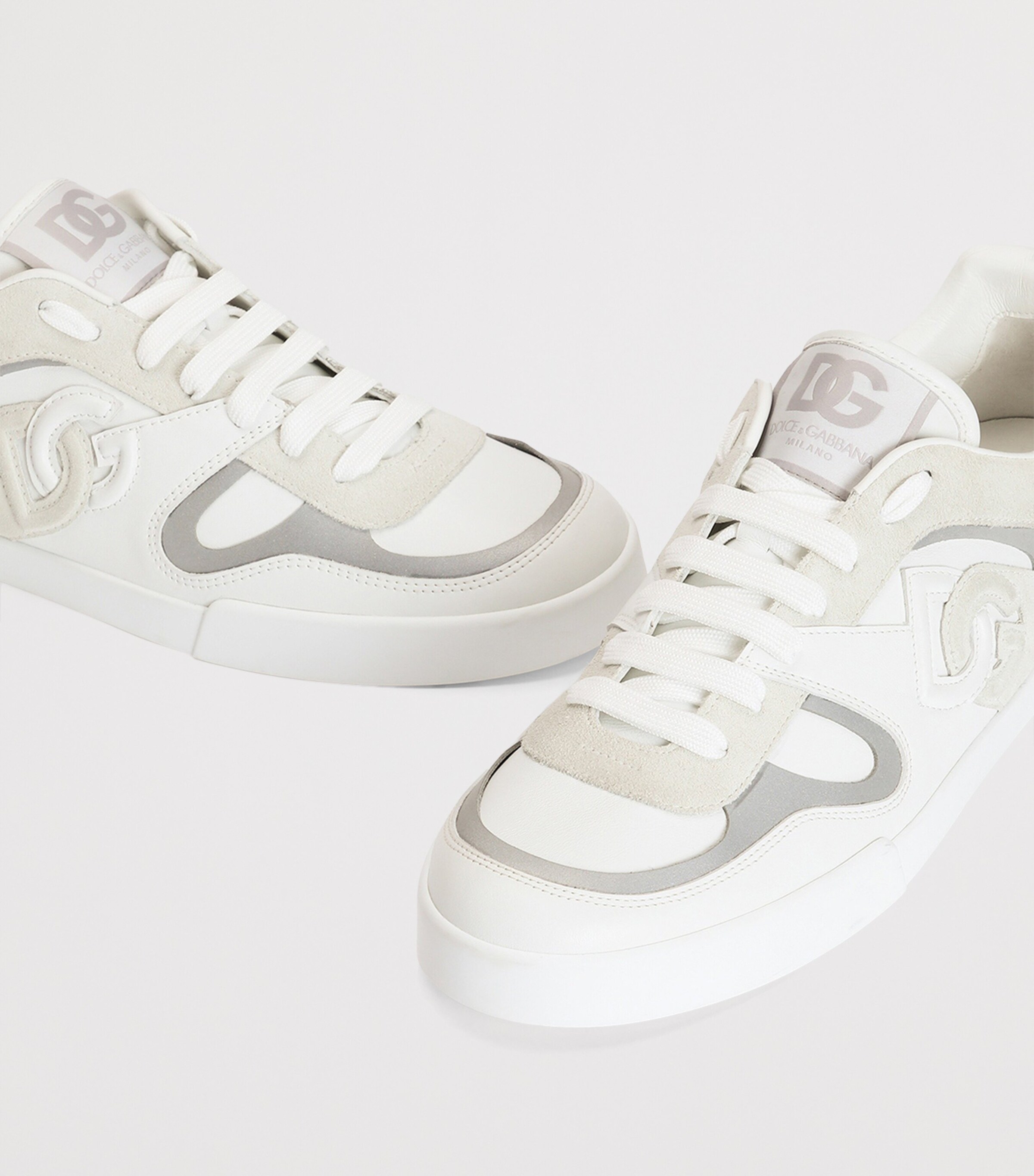 Dolce&Gabbana Leather-Panelled Logo Sneakers Bianco/ghiacci Image 4