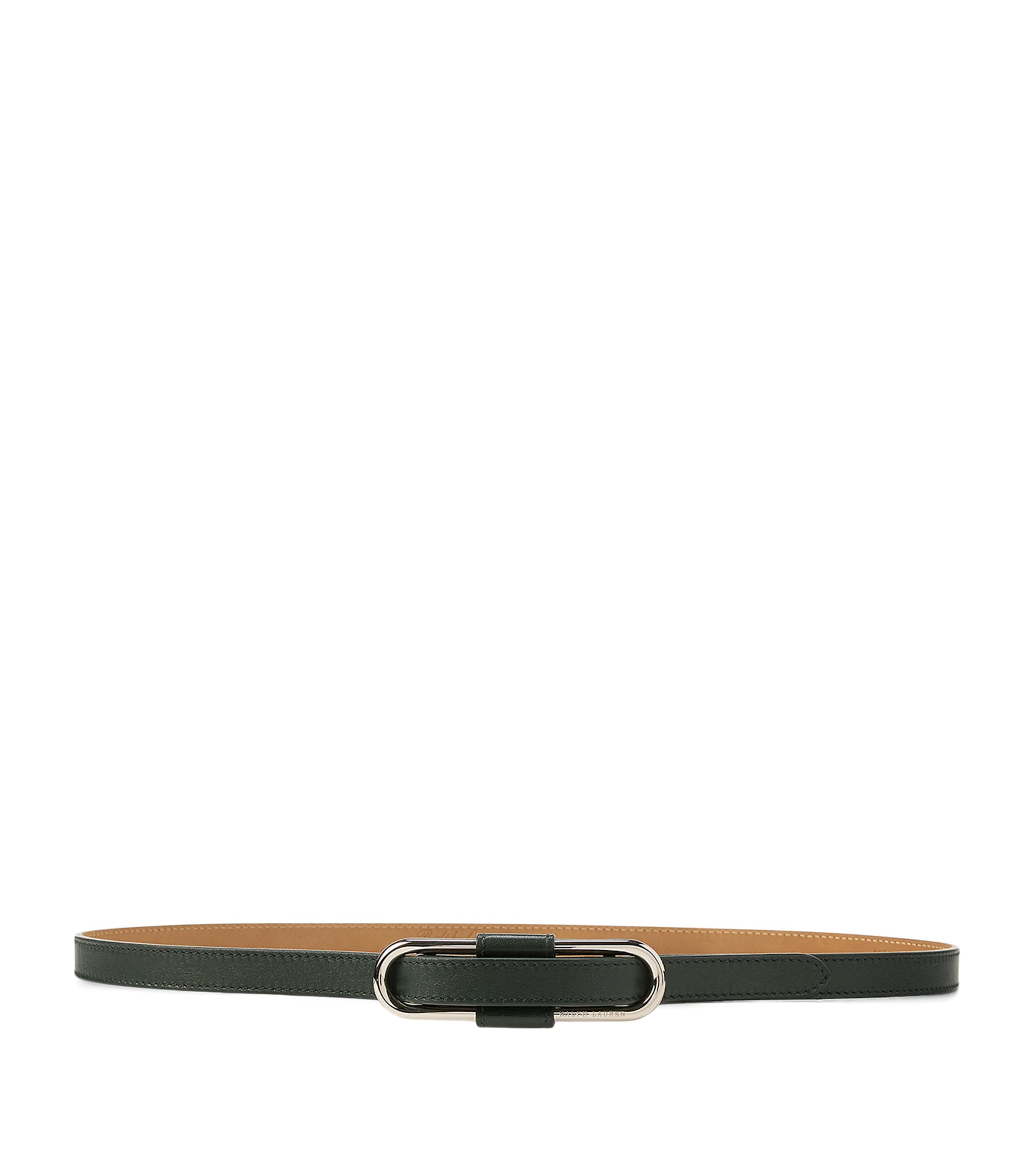 Ralph Lauren Leather Oval-buckle Belt In Green