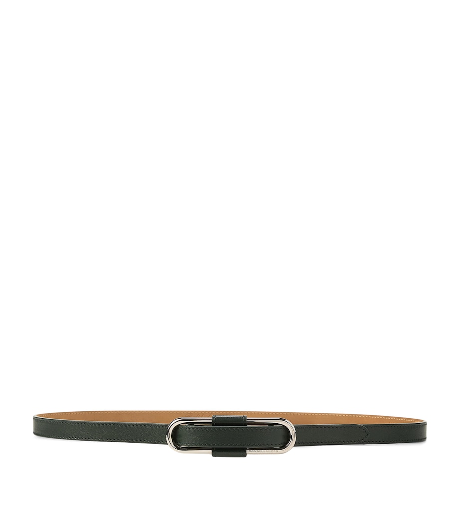 Leather Oval-Buckle Belt REGENT GREEN Image 1