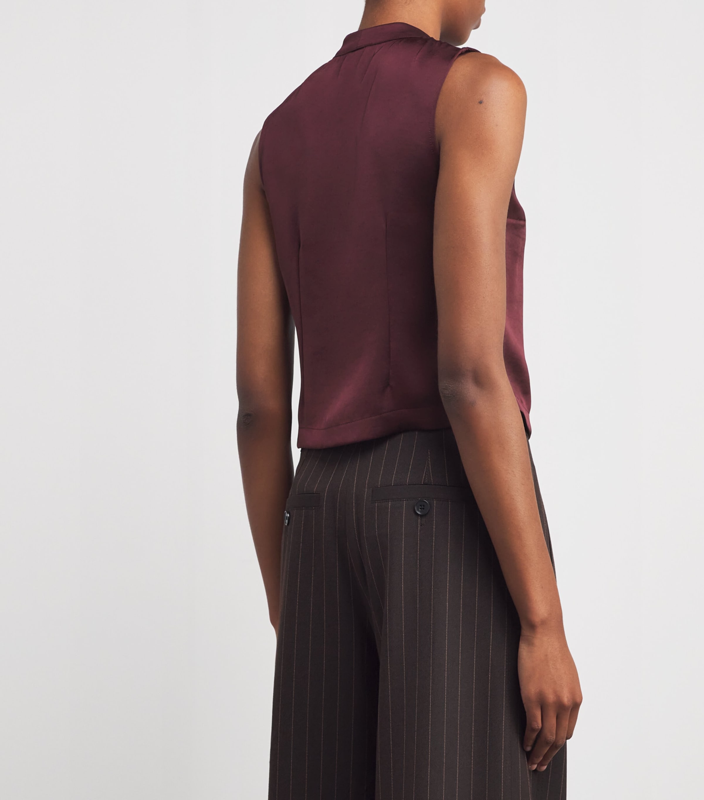 Lavallière-Neck Top BURGUNDY Image 4