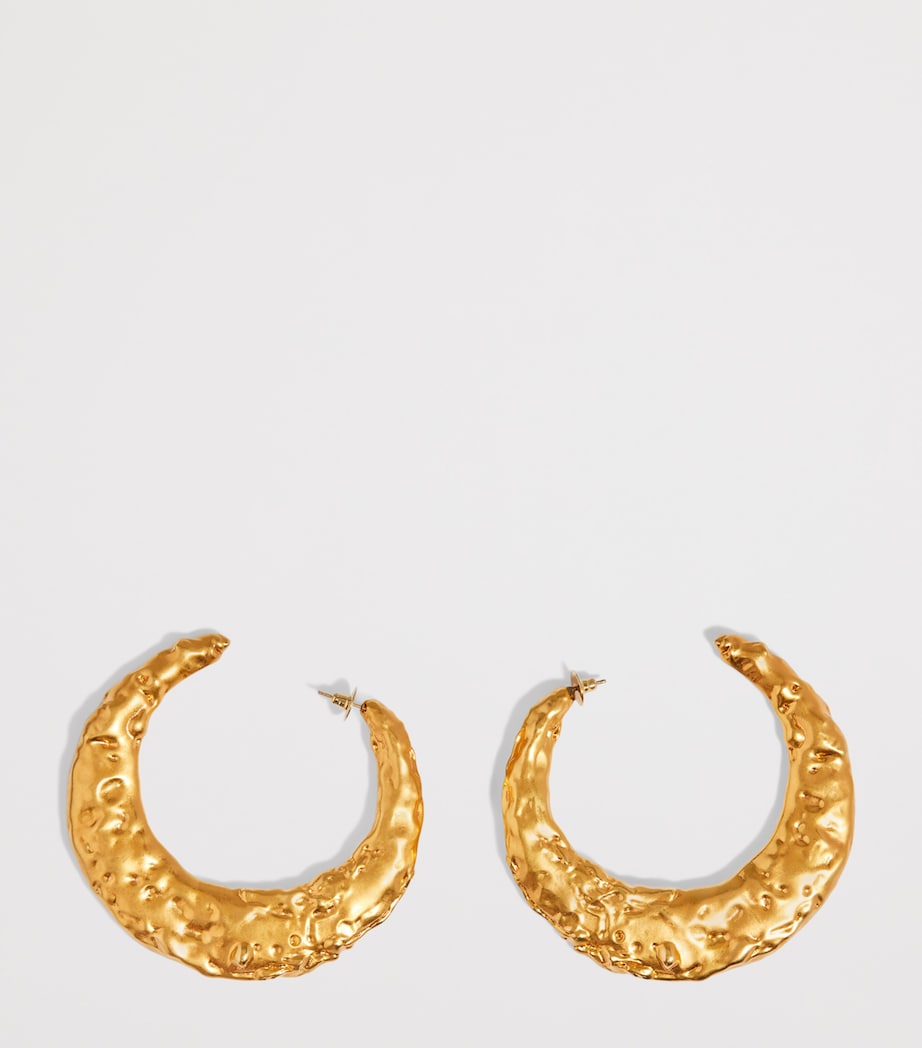Schiaparelli Mother-of-Pearl Hoop Earrings Gold Image 3