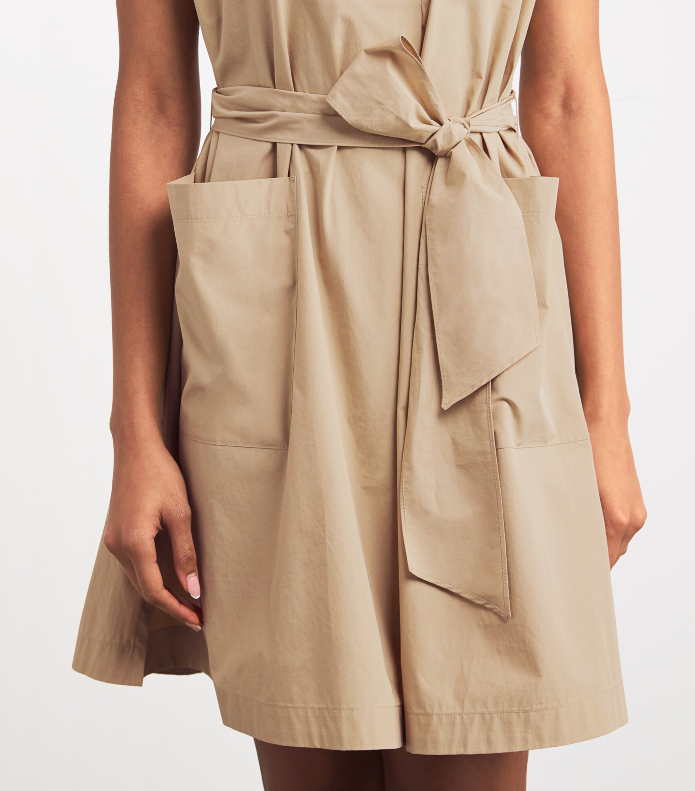 Weekend Max Mara Womens Cotton Belted Midi Dress Sand Image 6