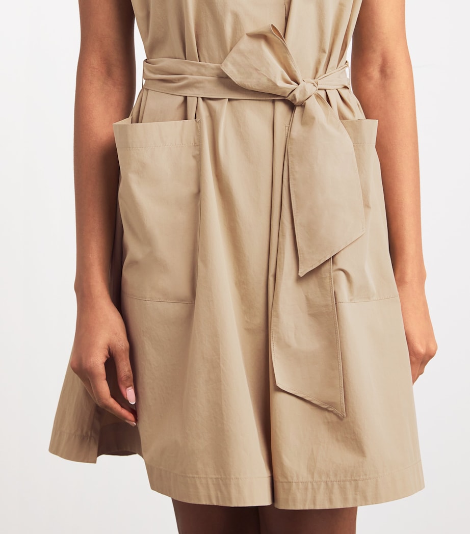 Weekend Max Mara Womens Cotton Belted Midi Dress Sand Image 6